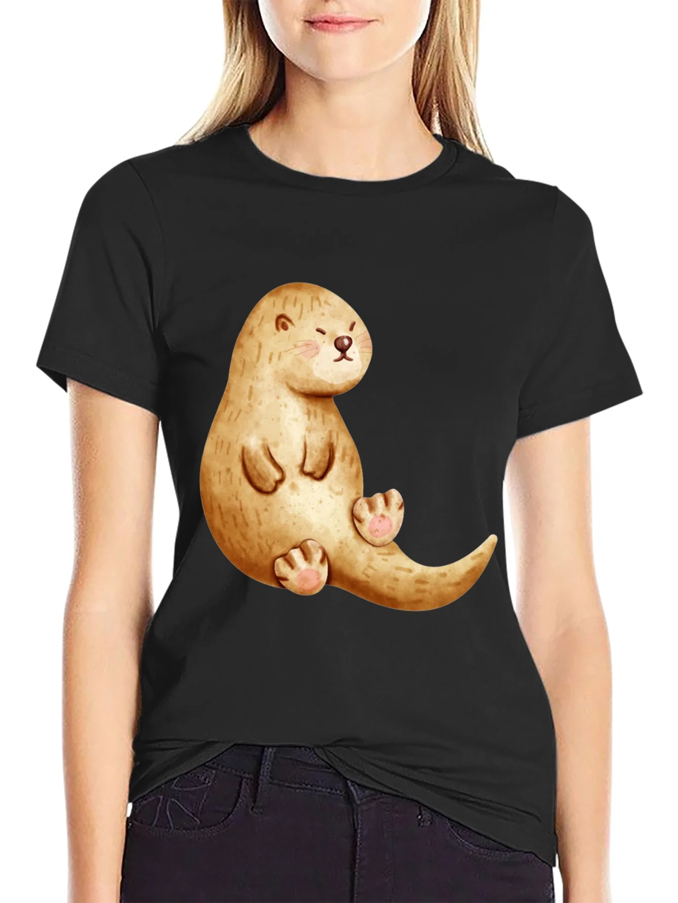 Cute Otter Graphic Tee - Unisex Casual Shirt