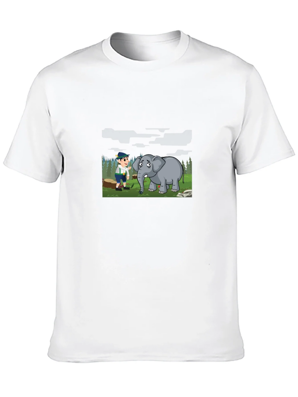 Cartoon Graphic Print Black Tee