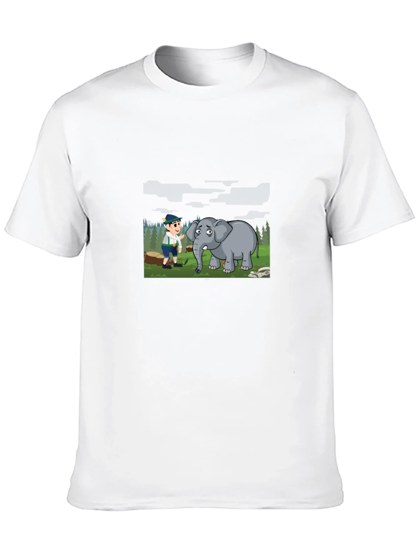 Cartoon Graphic Print Black Tee