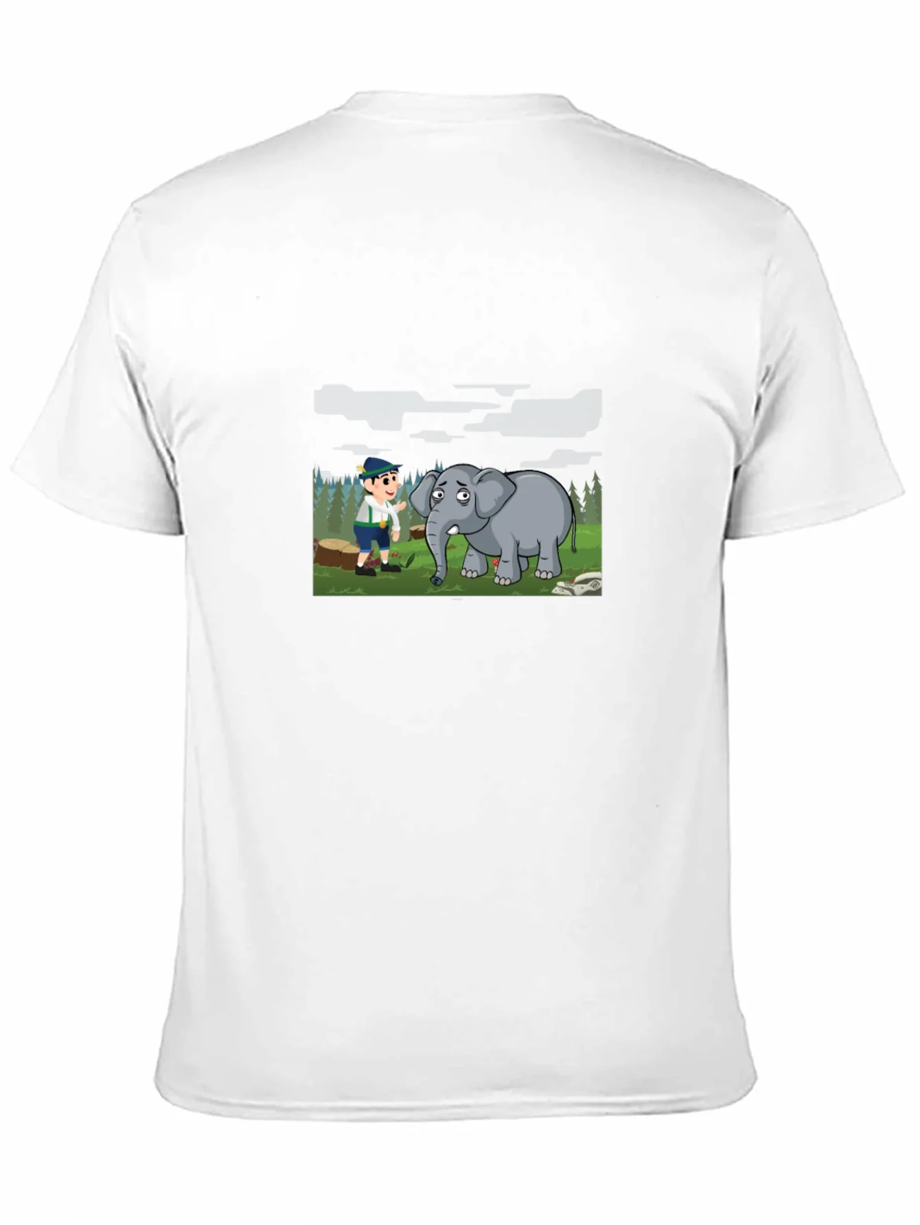 Cartoon Graphic Print Black Tee