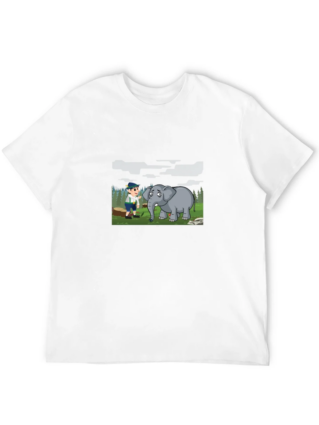Cartoon Graphic Print Black Tee