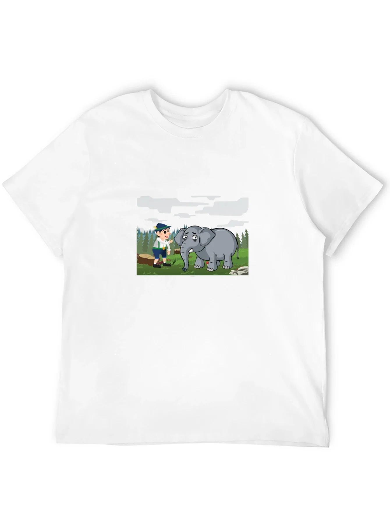 Cartoon Graphic Print Black Tee