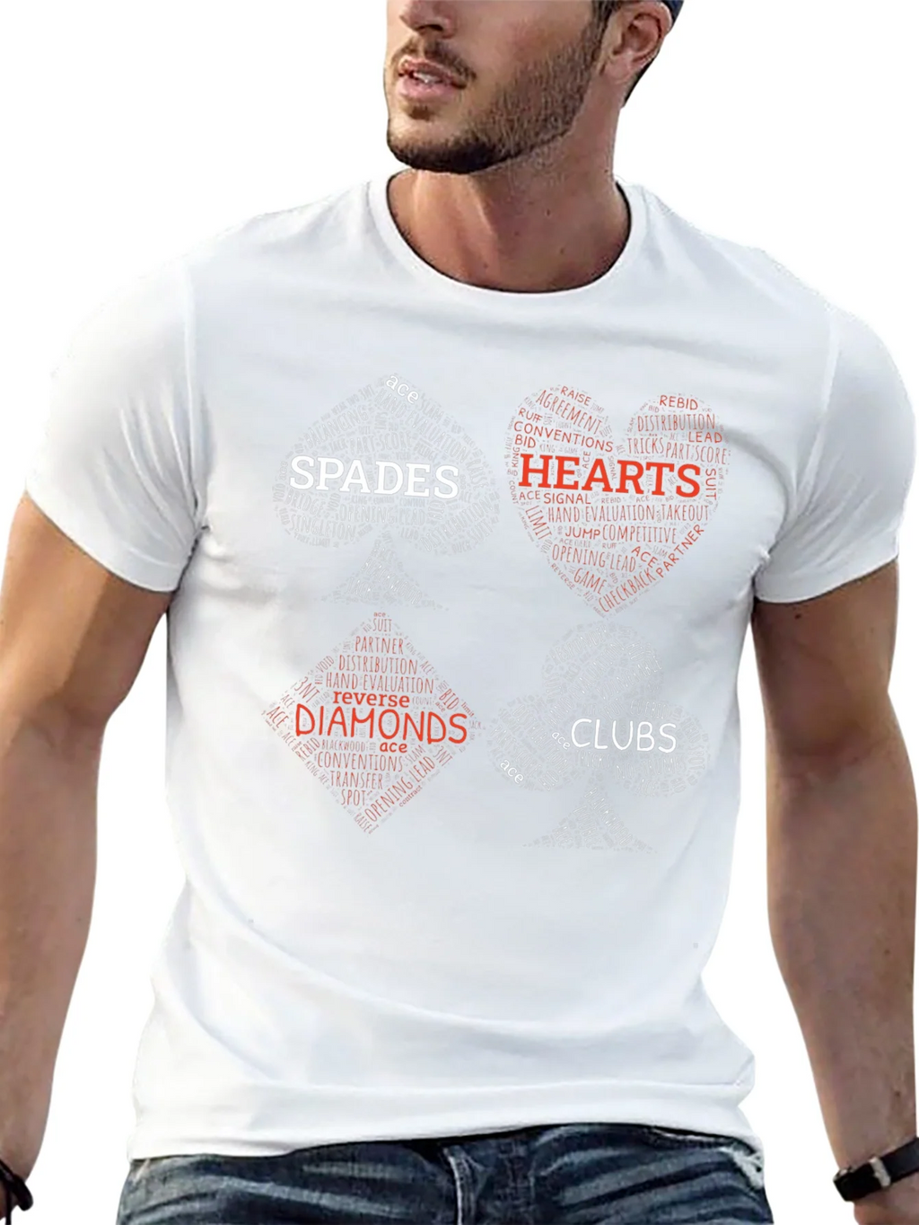 Cards Suit T-Shirt - Spades Hearts Clubs Diamonds