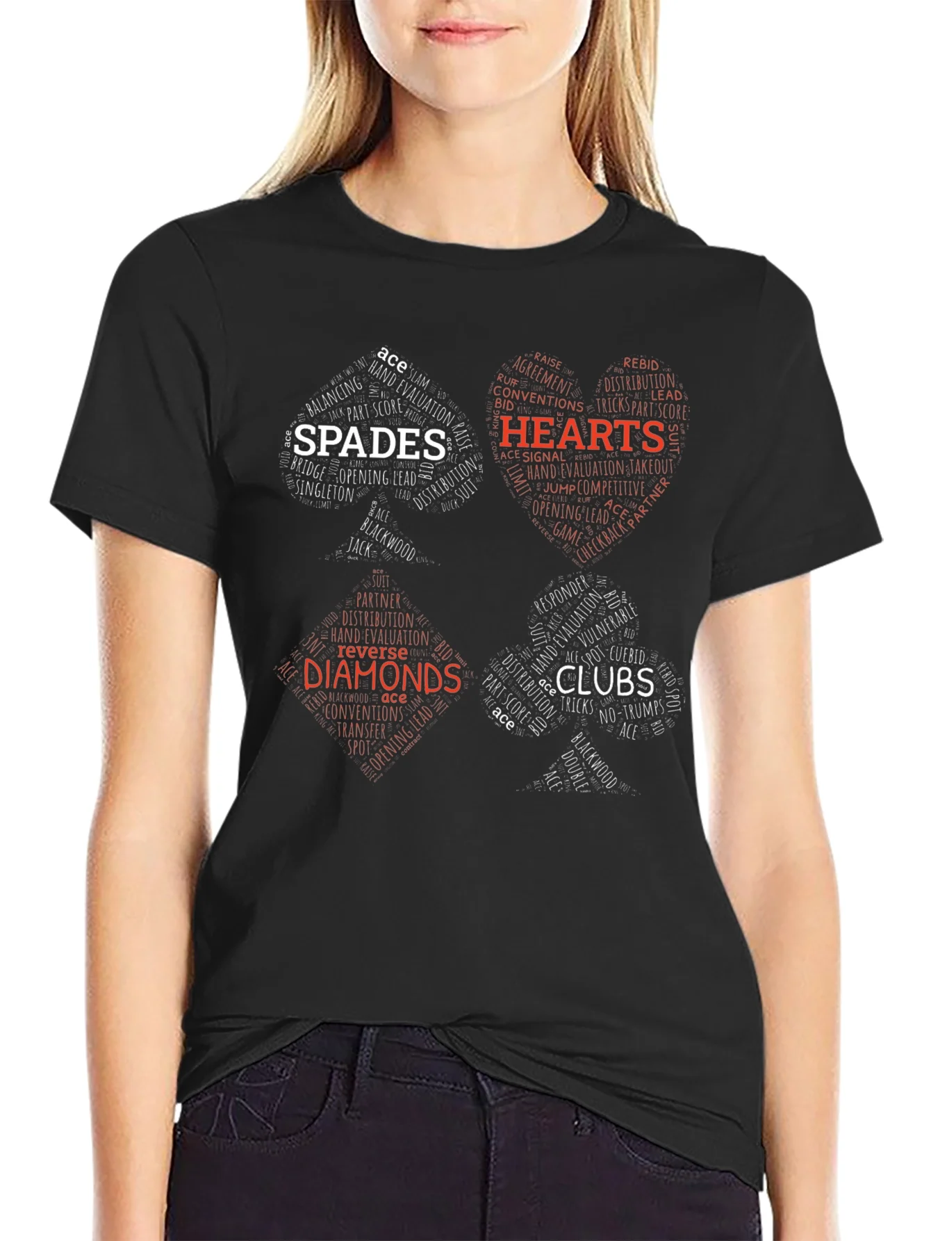 Cards Suit T-Shirt - Spades Hearts Clubs Diamonds
