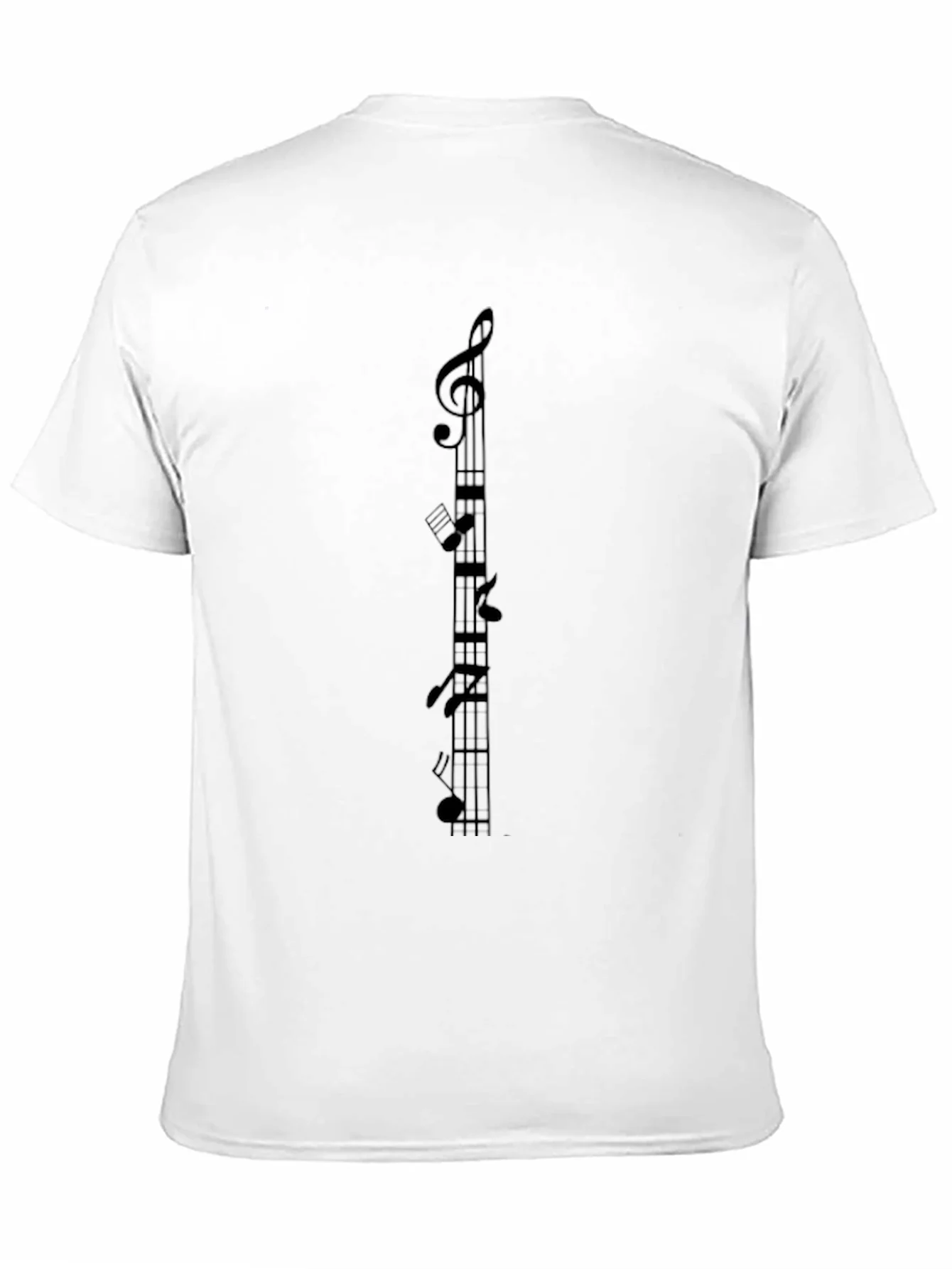 Musical Note Staff Black T-Shirt