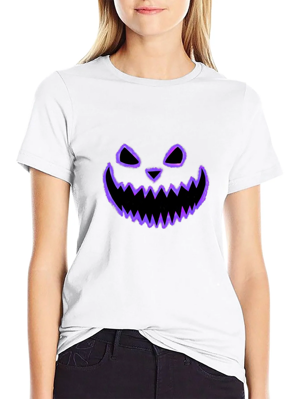 Spooky Face Tee - Halloween Style Black T-Shirt