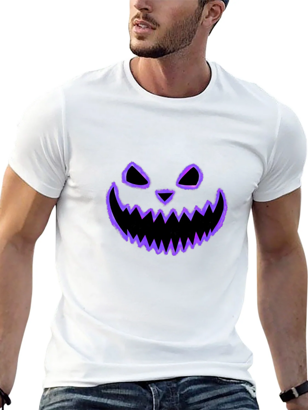 Spooky Face Tee - Halloween Style Black T-Shirt