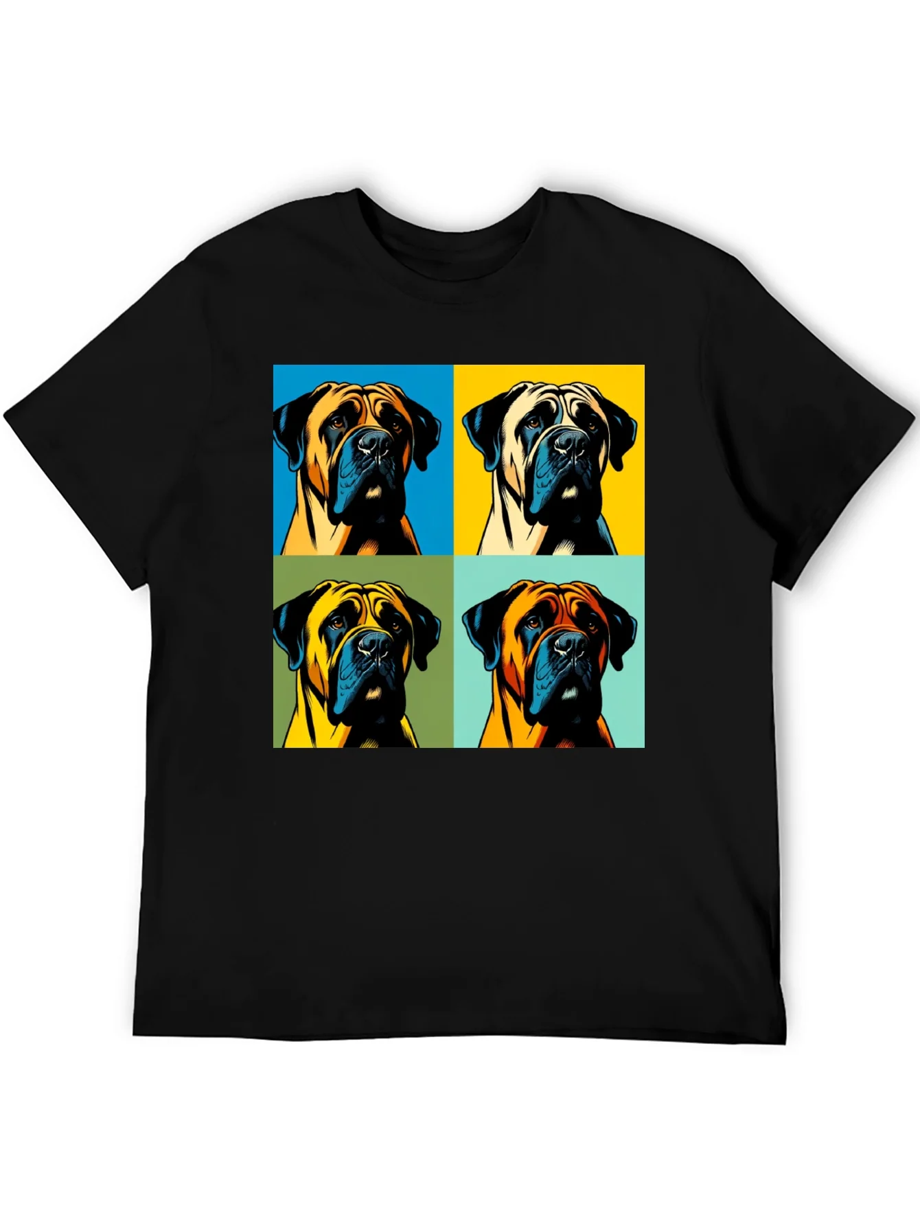 Pop Art Dog Graphic T-Shirt - Unique Boxer Tee