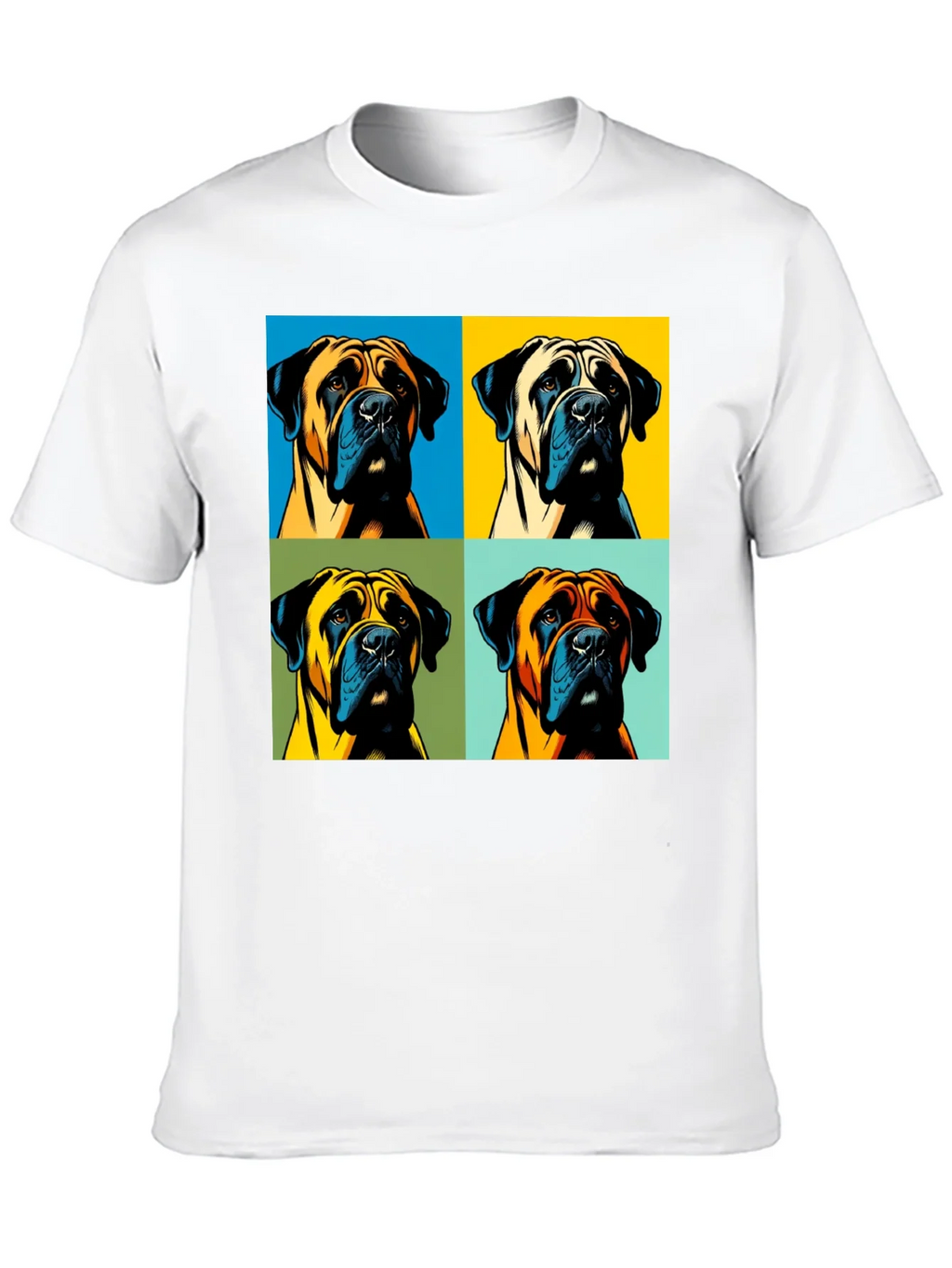 Pop Art Dog Graphic T-Shirt - Unique Boxer Tee