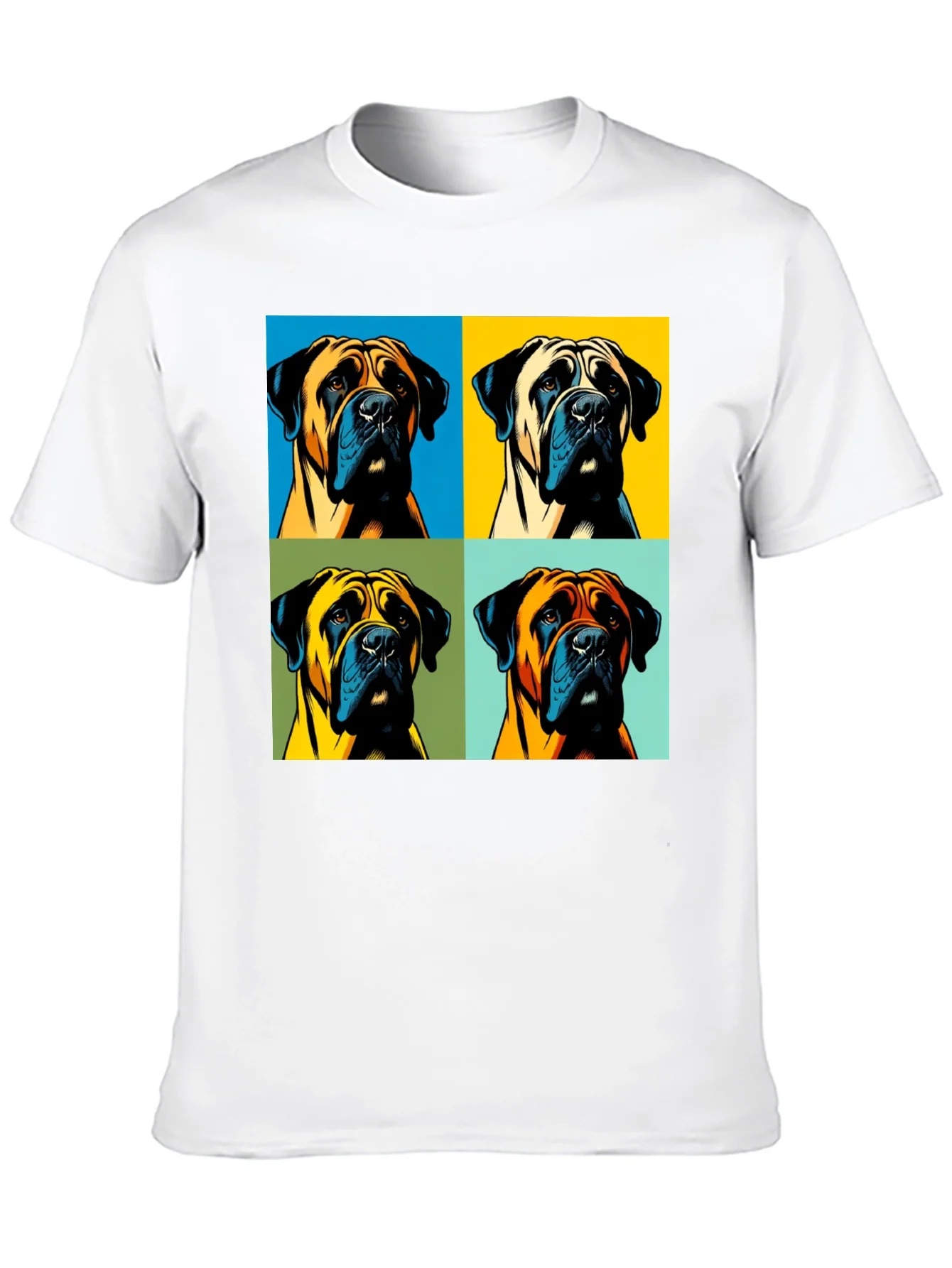 Pop Art Dog Graphic T-Shirt - Unique Boxer Tee