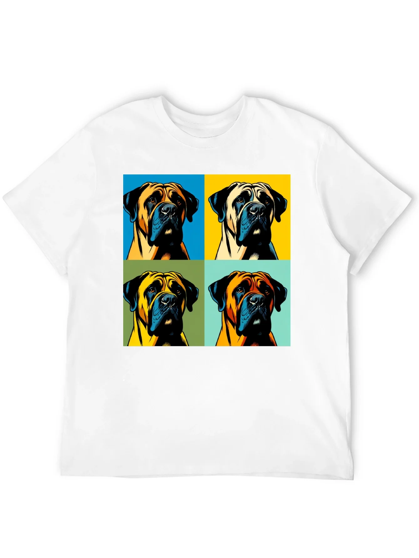 Pop Art Dog Graphic T-Shirt - Unique Boxer Tee