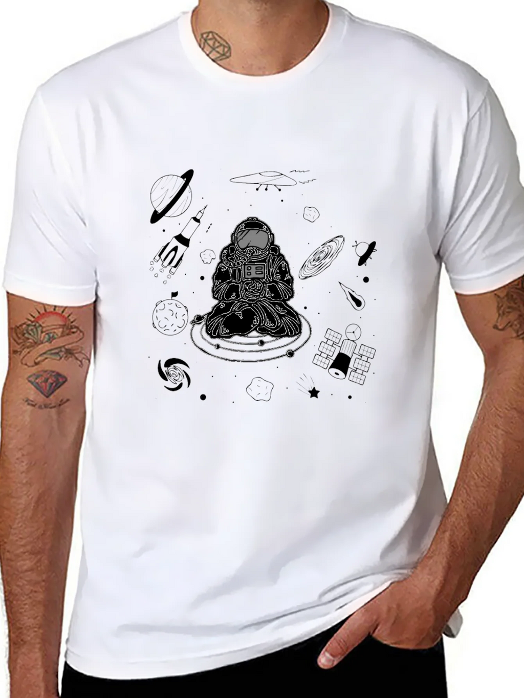 Astronaut Meditation Graphic Tee