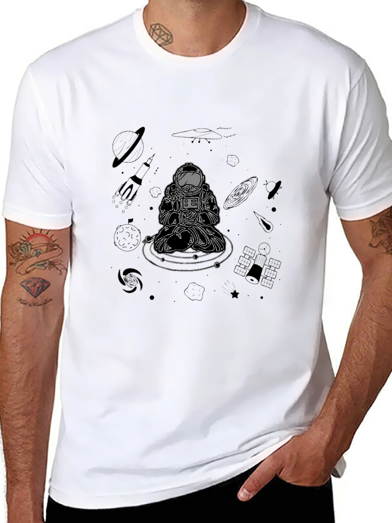 Astronaut Meditation Graphic Tee