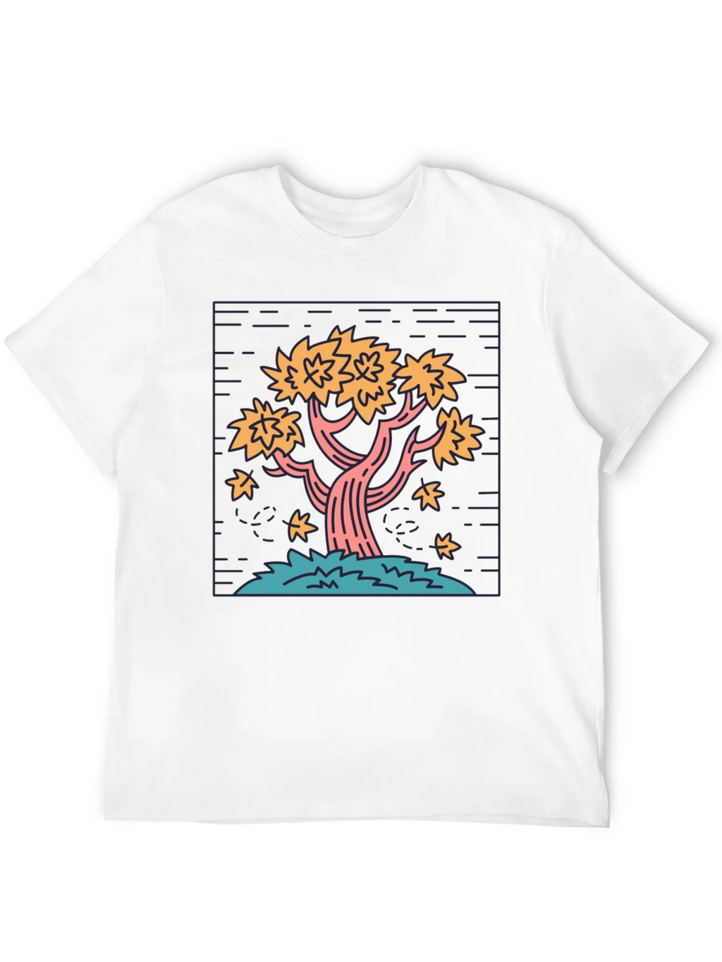 Retro Tree Graphic Tee - Black Cotton Comfort