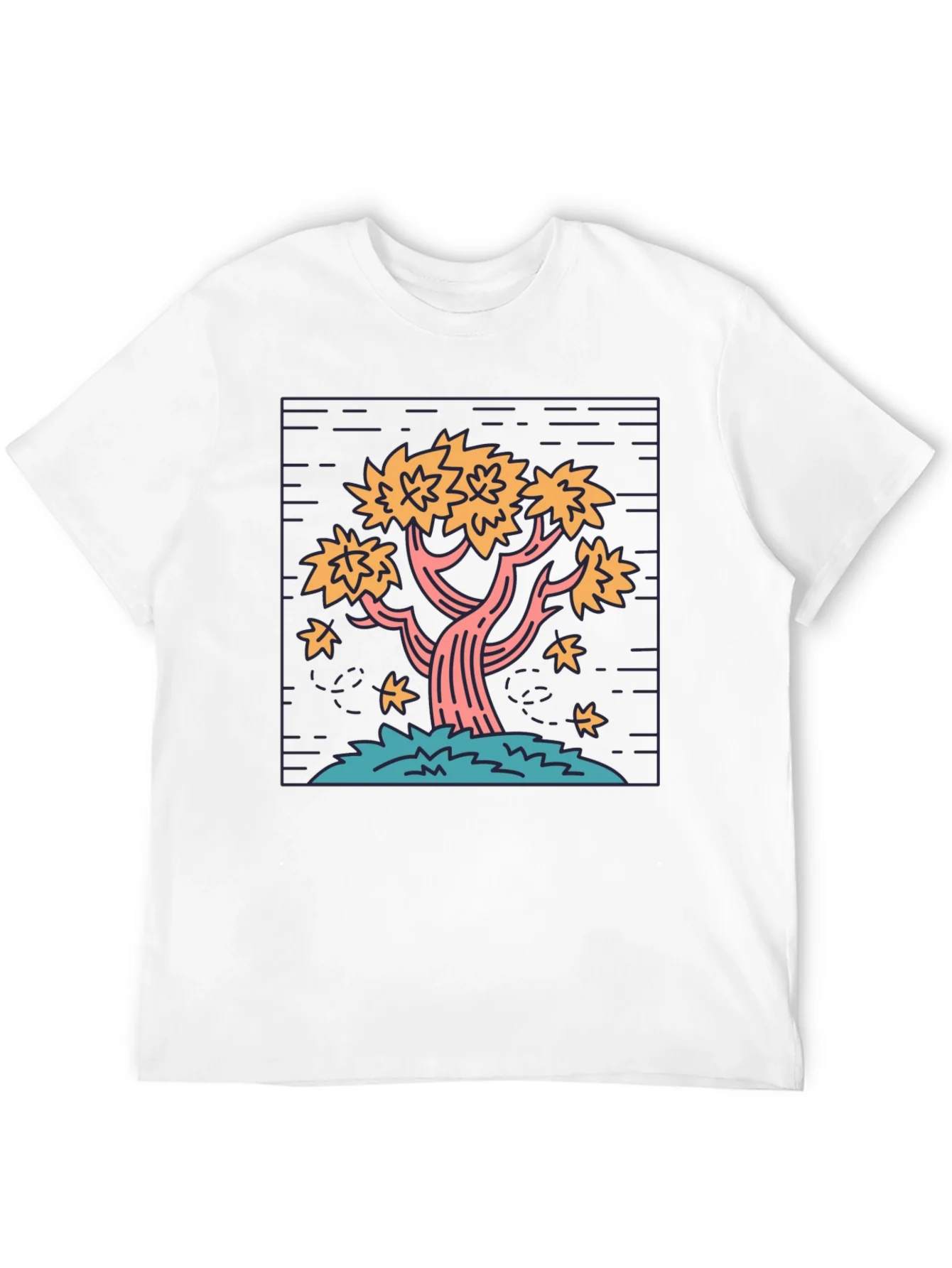 Retro Tree Graphic Tee - Black Cotton Comfort