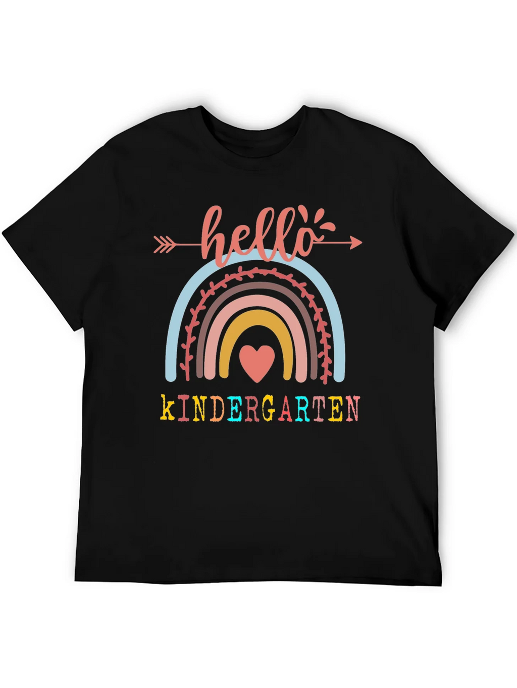 Hello Kindergarten Teacher Shirt Cute Rainbow Tee