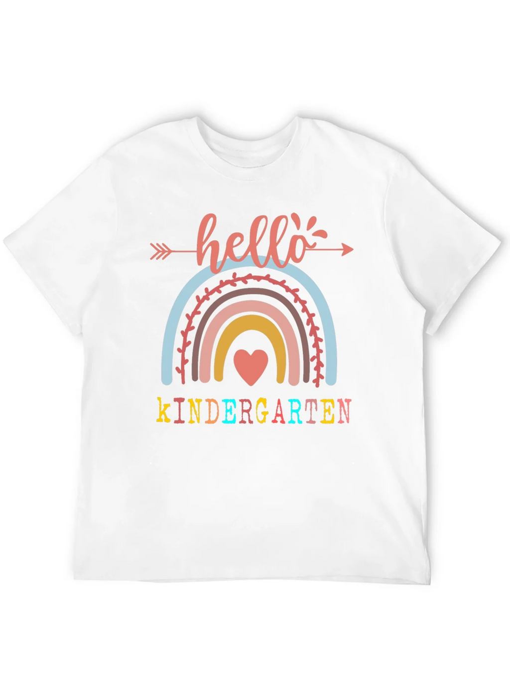 Hello Kindergarten Teacher Shirt Cute Rainbow Tee