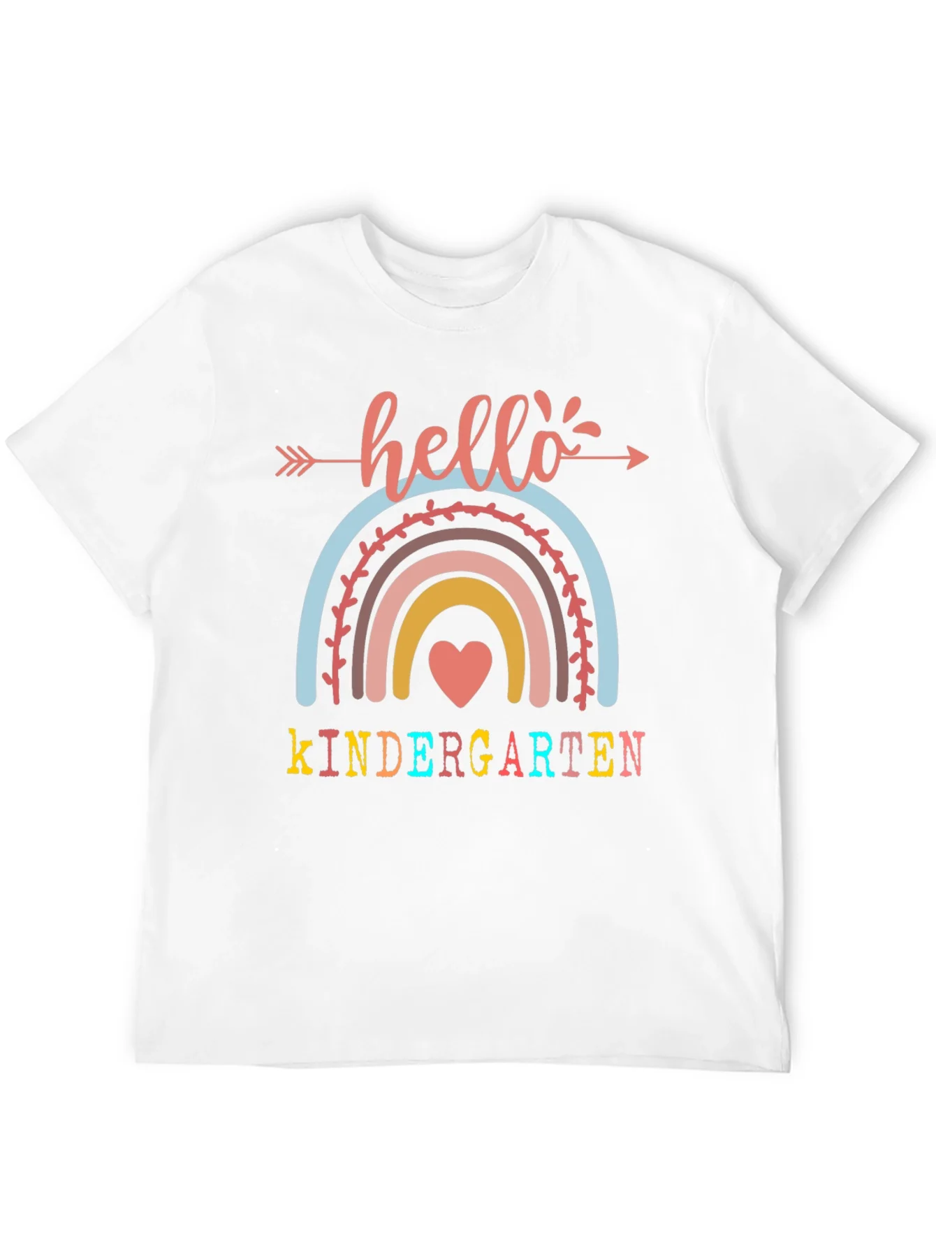Hello Kindergarten Teacher Shirt Cute Rainbow Tee