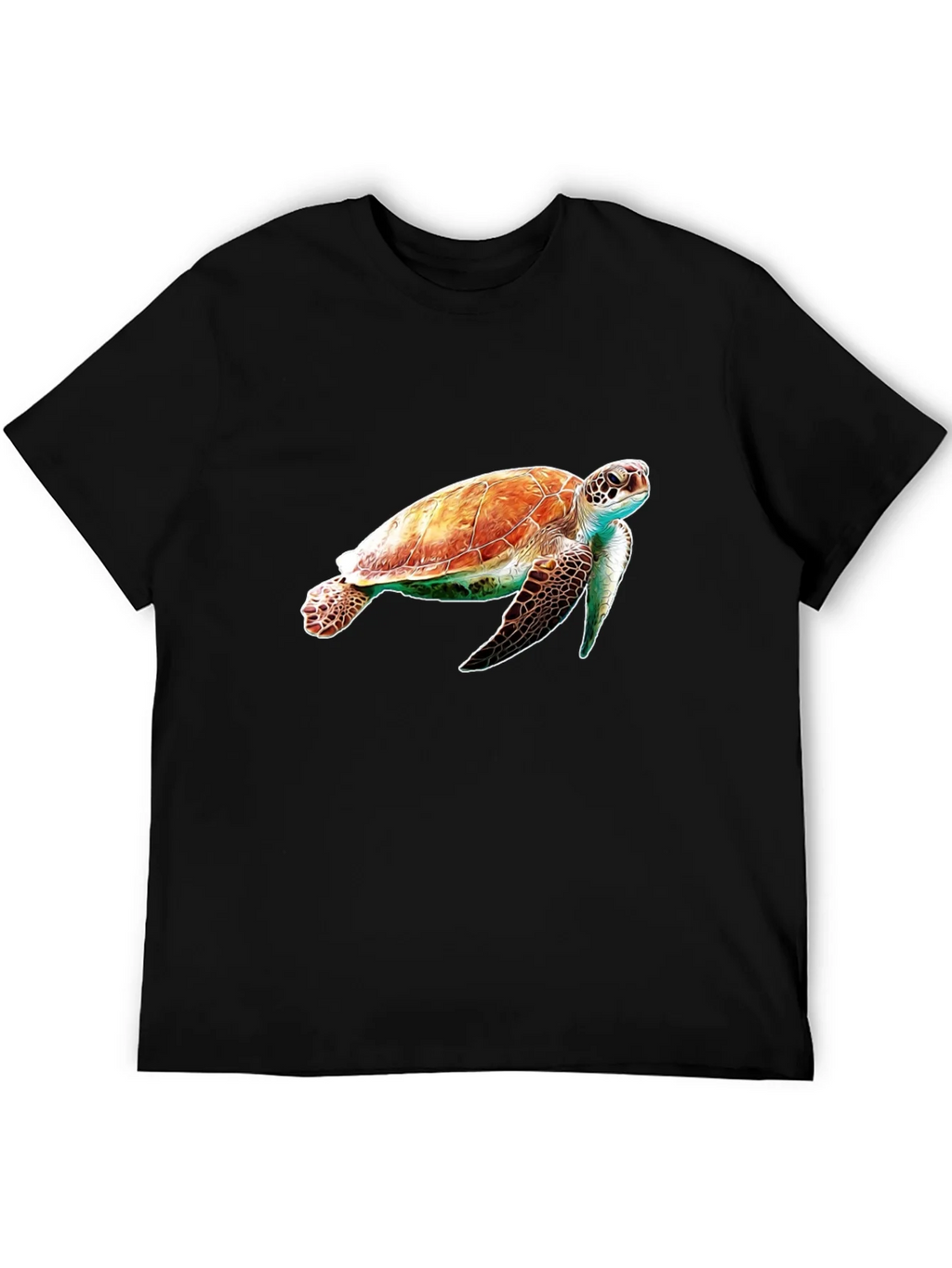 Sea Turtle Graphic Tee - Black Cotton Comfort