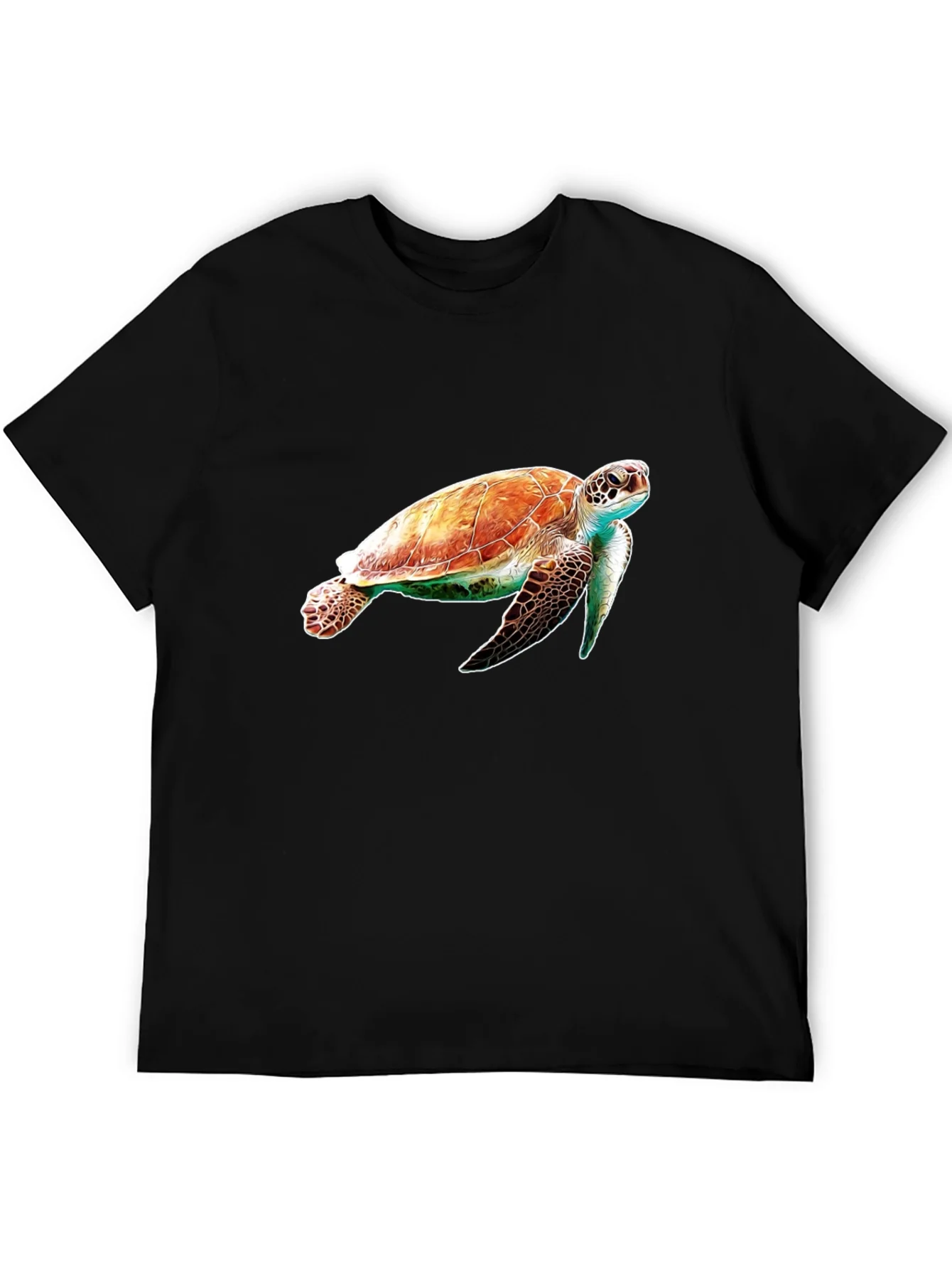 Sea Turtle Graphic Tee - Black Cotton Comfort