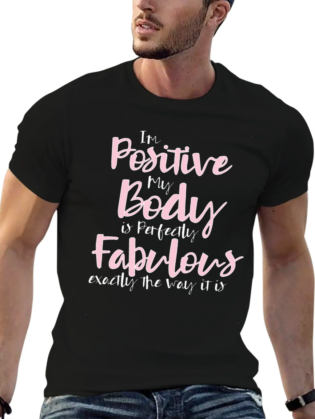 Positive Body Fabulous Black Graphic T-Shirt
