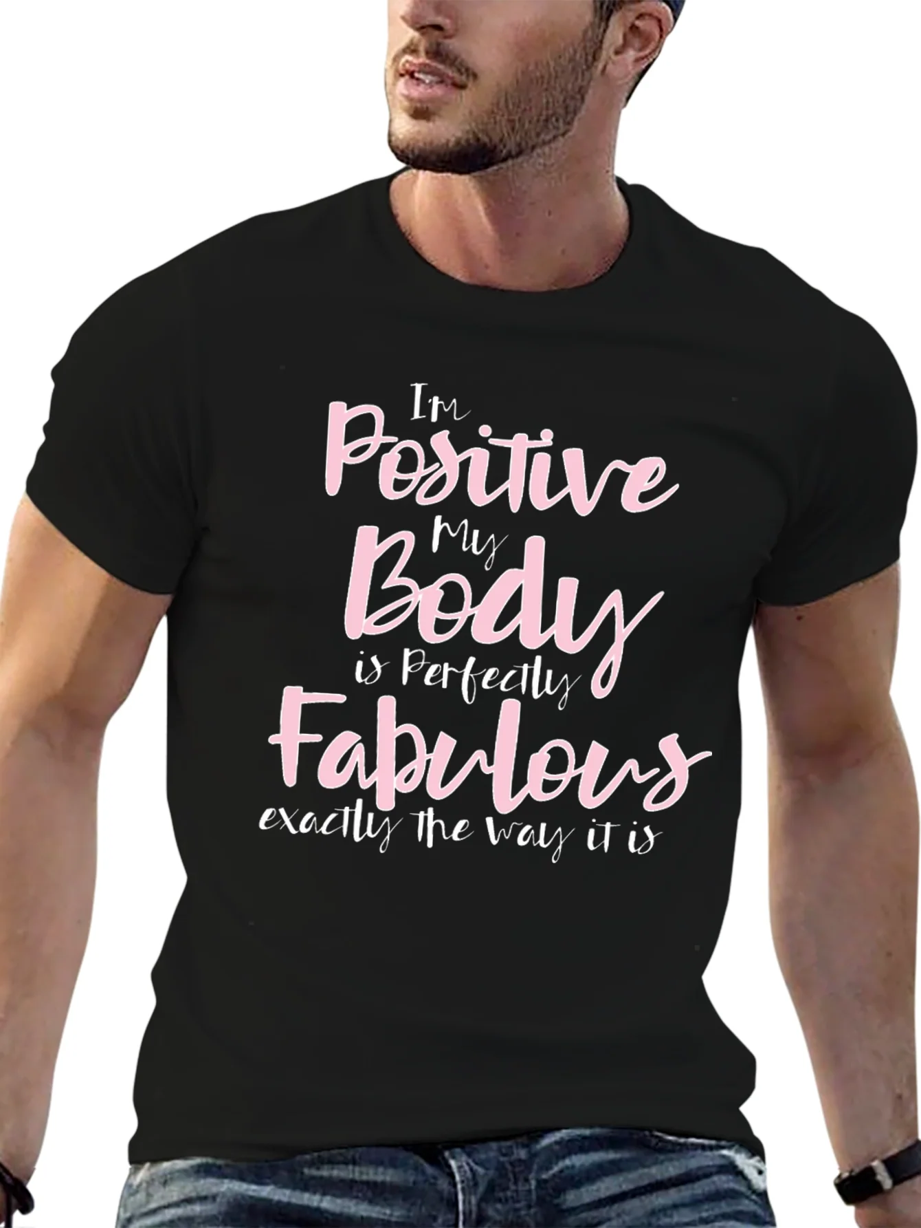 Positive Body Fabulous Black Graphic T-Shirt