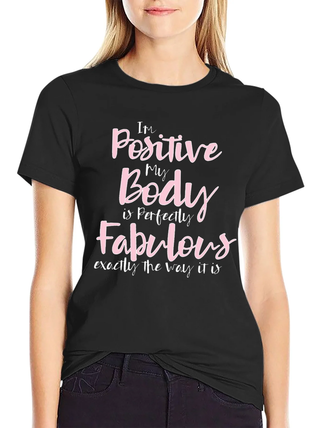 Positive Body Fabulous Black Graphic T-Shirt