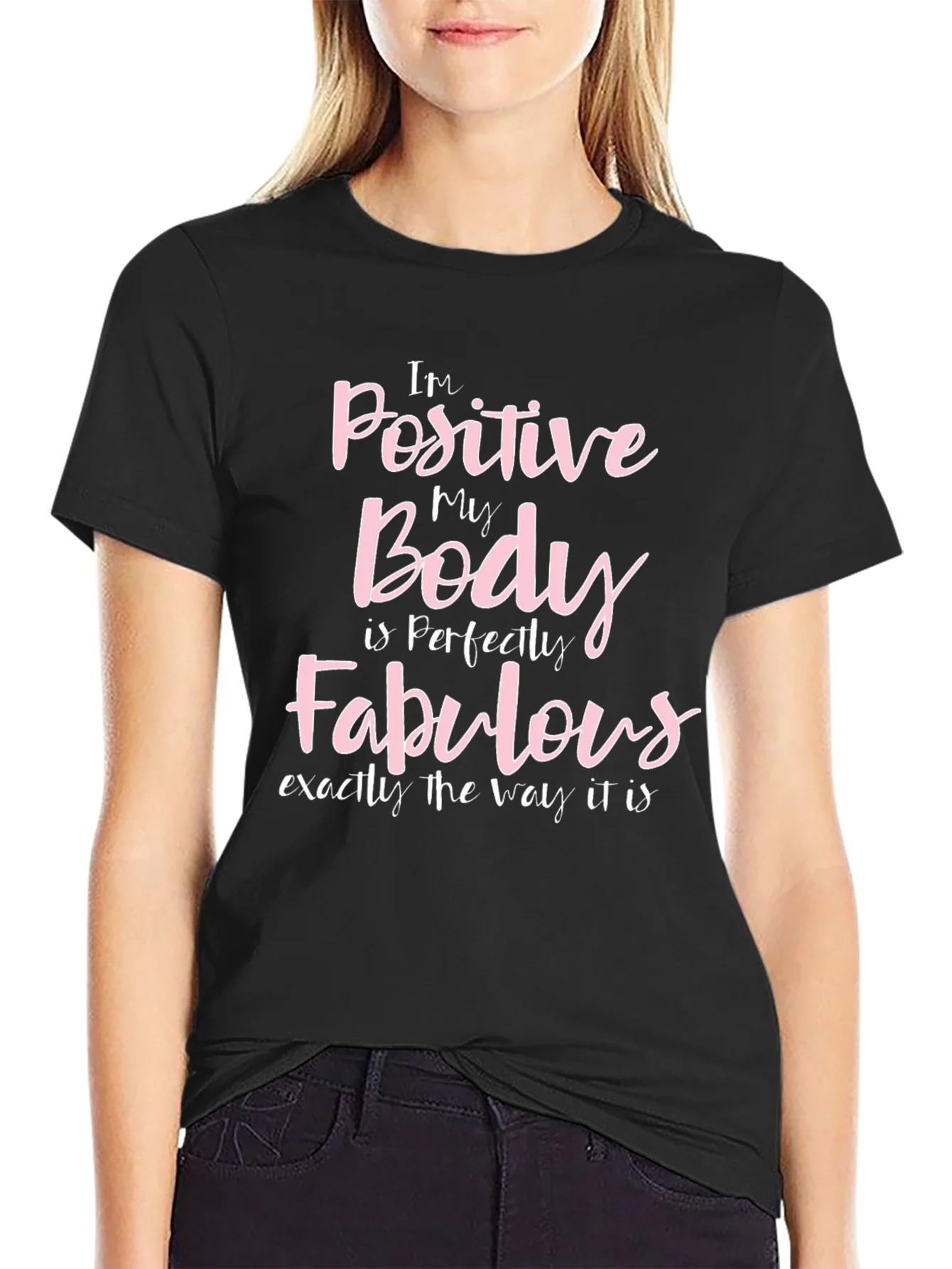 Positive Body Fabulous Black Graphic T-Shirt
