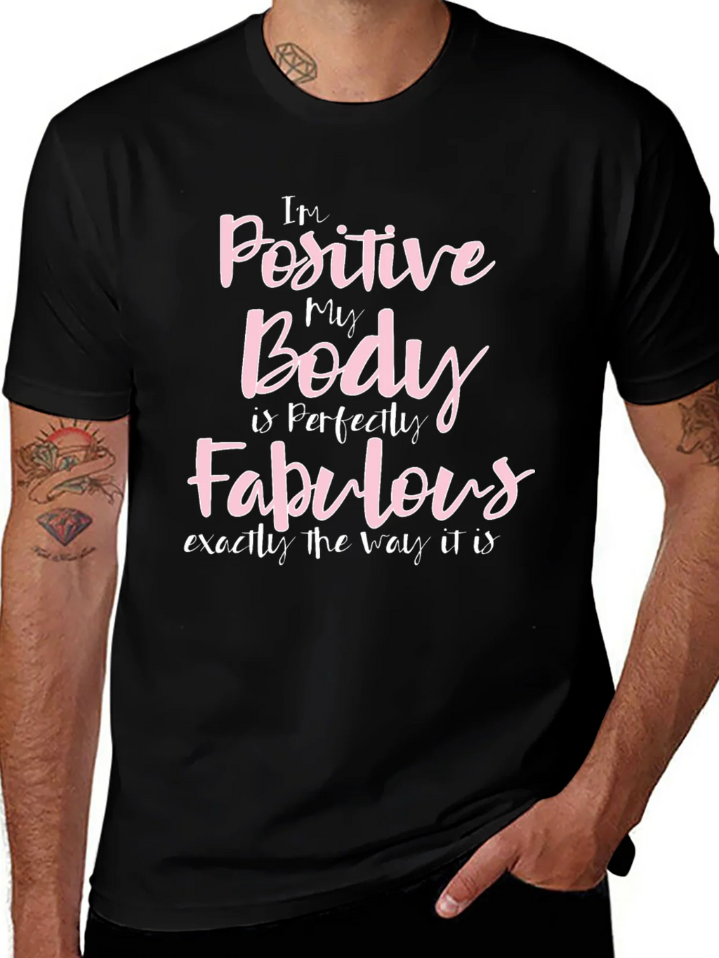 Positive Body Fabulous Black Graphic T-Shirt