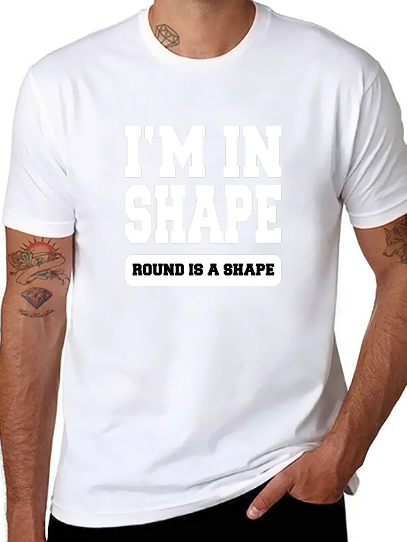 Funny Im In Shape Round is a Shape Graphic T-Shirt