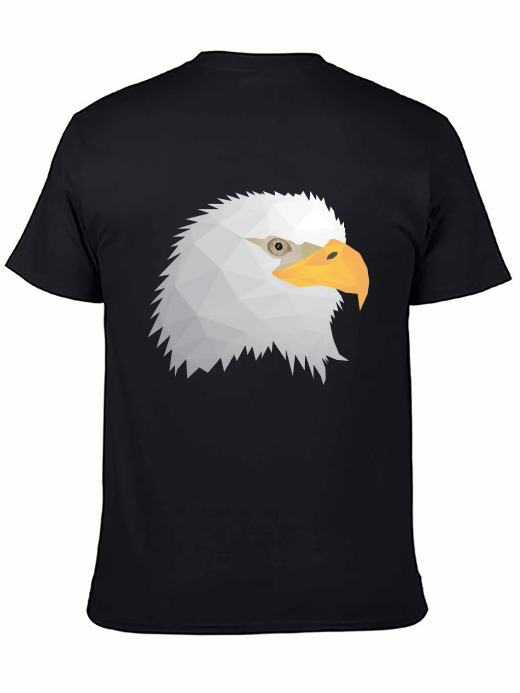 Geometric Eagle Head Graphic Tee - Black