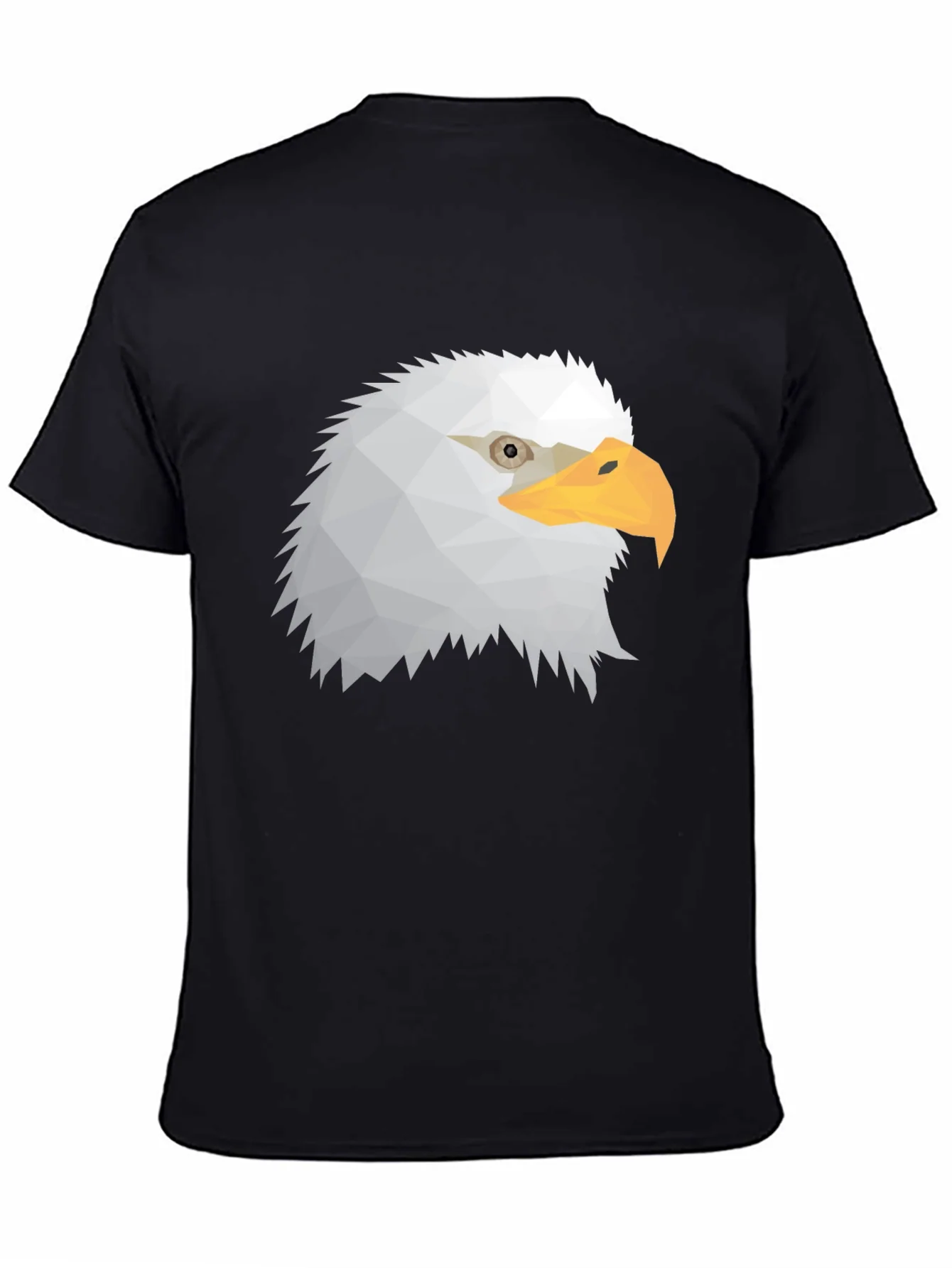 Geometric Eagle Head Graphic Tee - Black