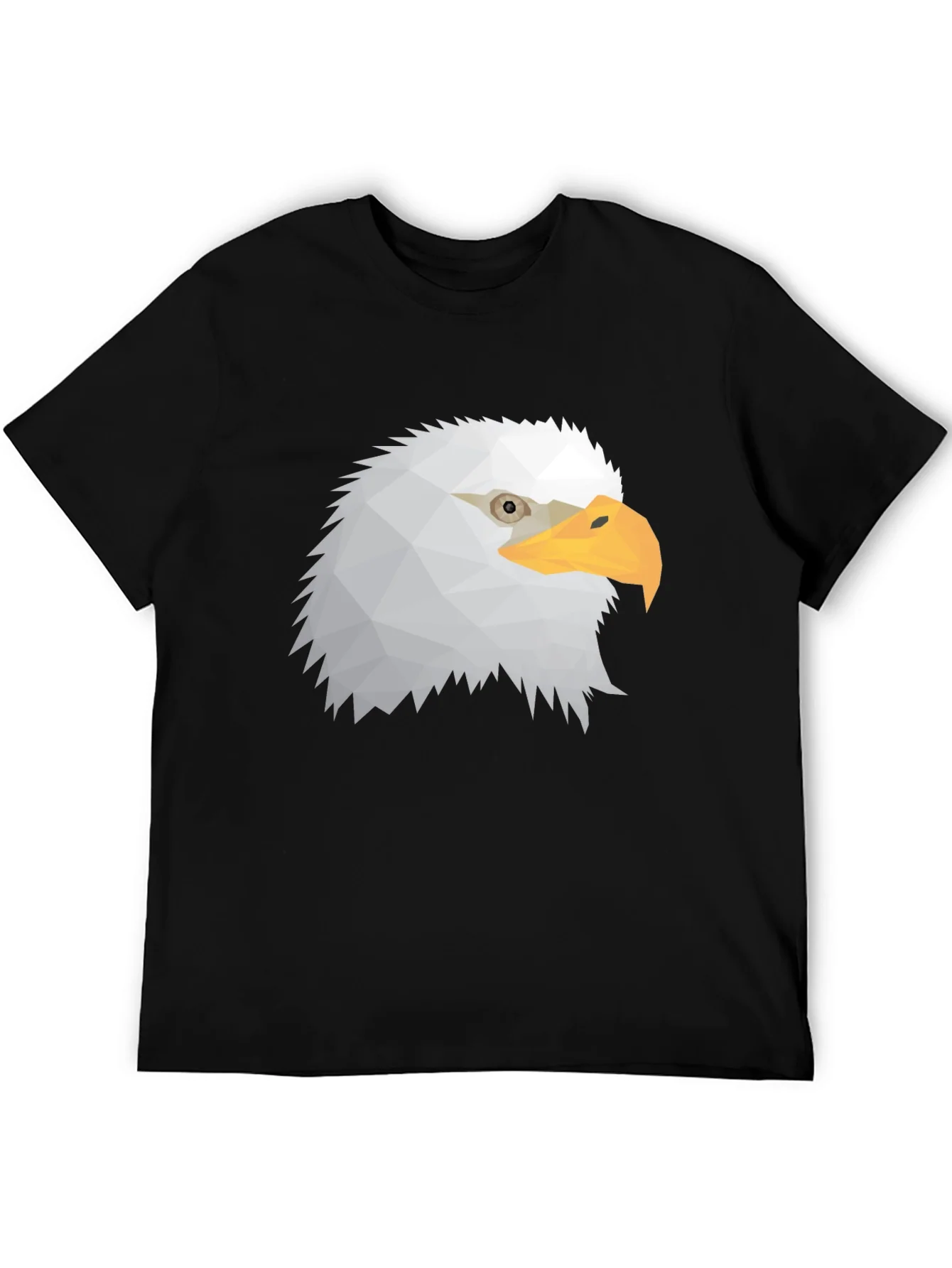 Geometric Eagle Head Graphic Tee - Black