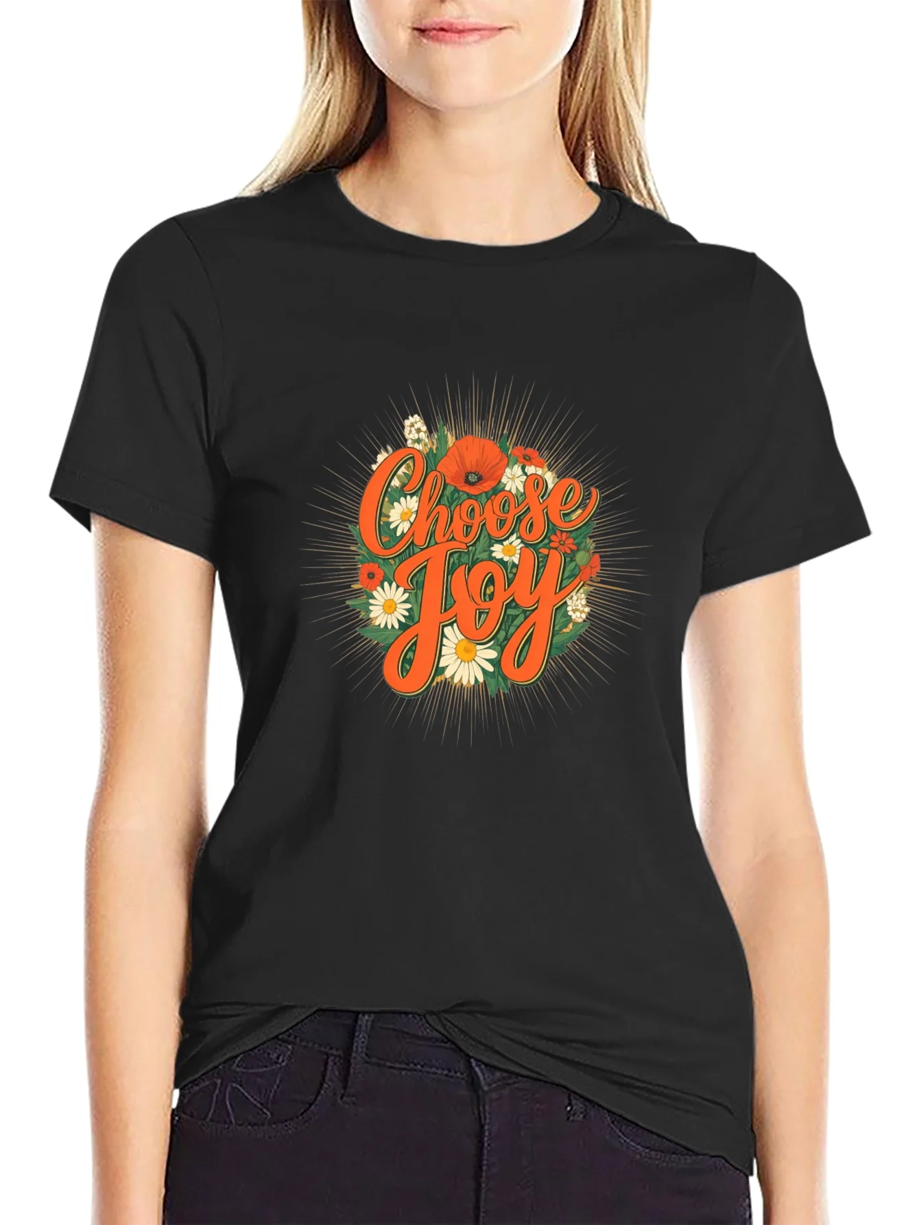 Choose Joy Floral Graphic Tee - Positive Vibes