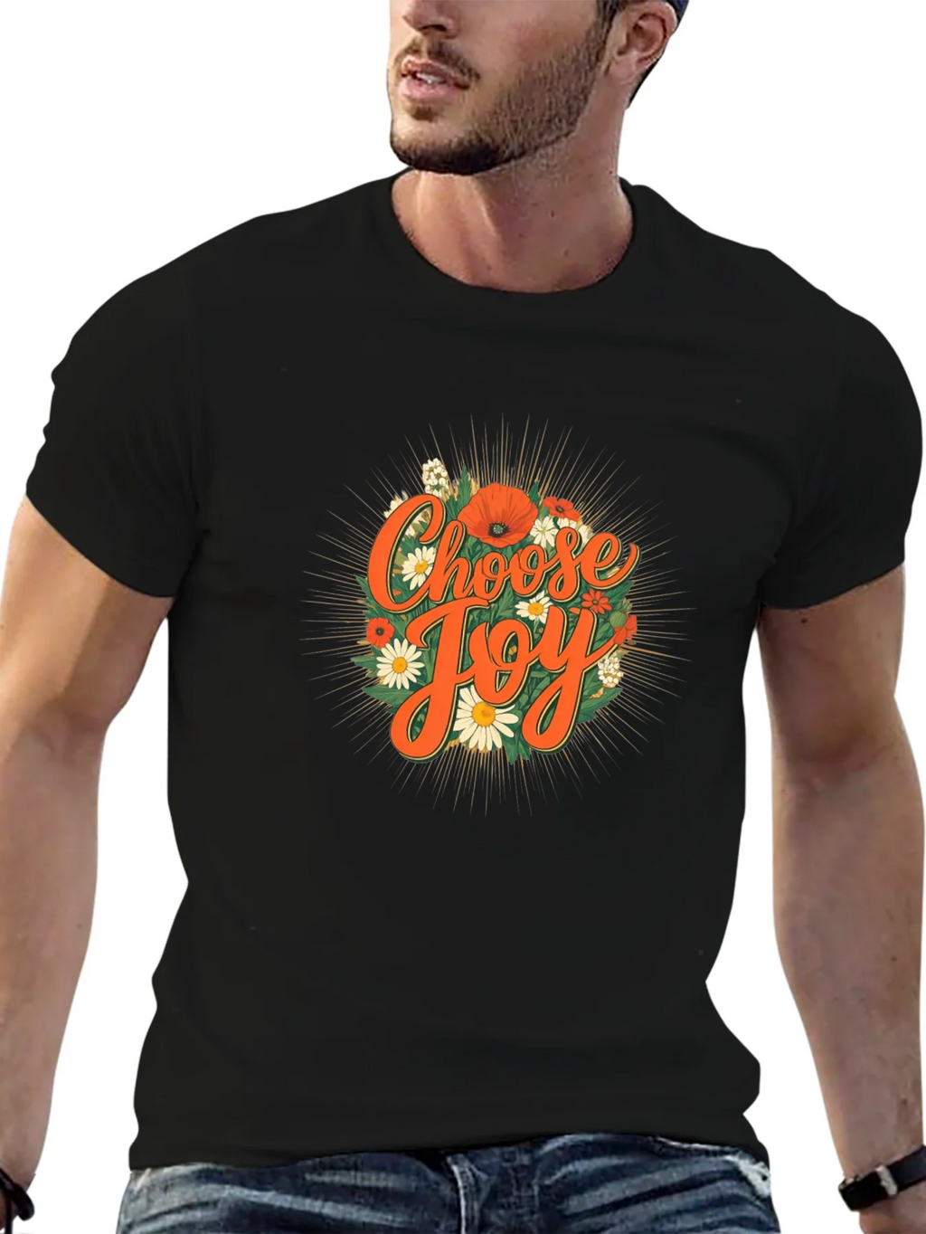 Choose Joy Floral Graphic Tee - Positive Vibes