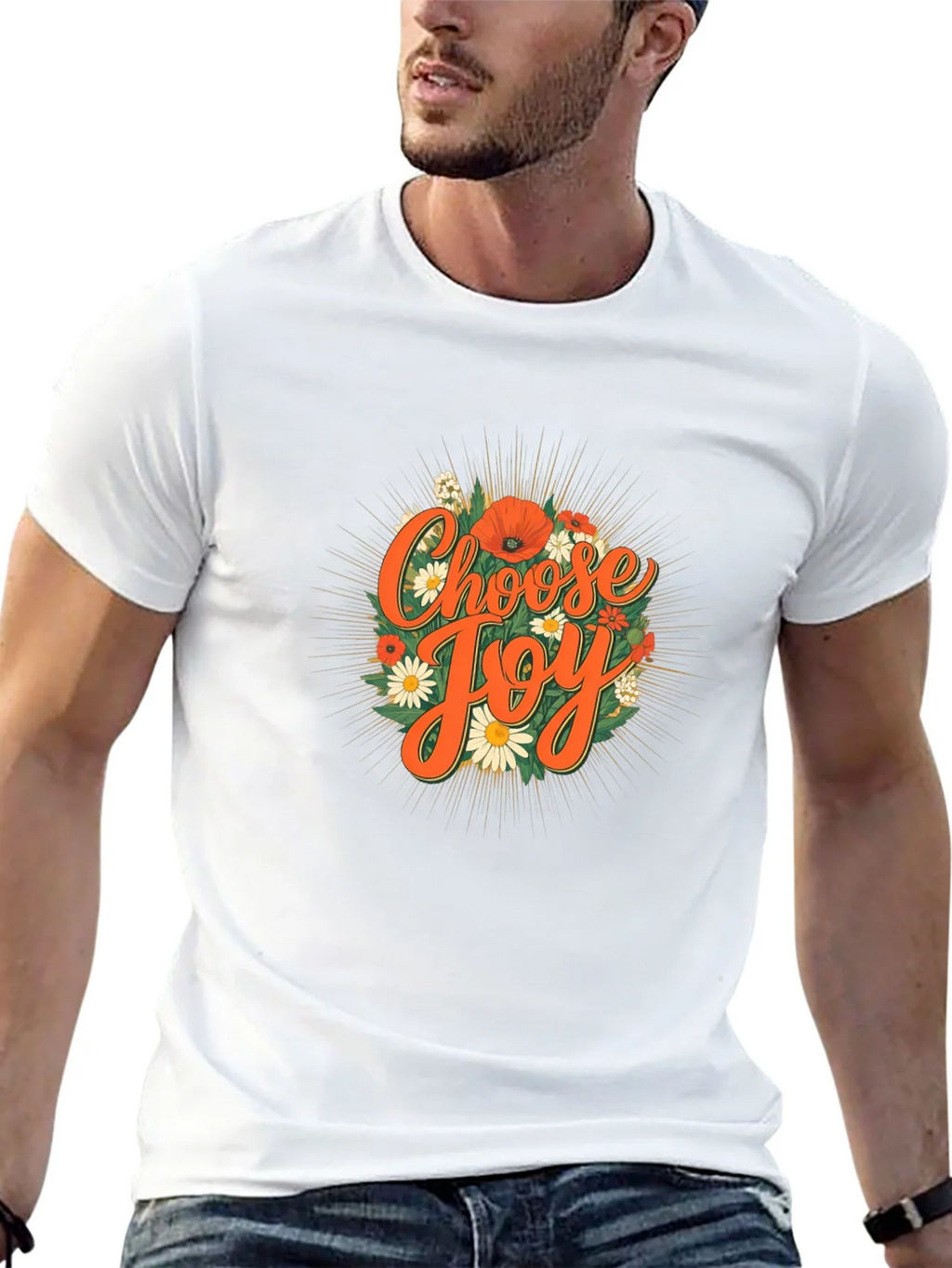 Choose Joy Floral Graphic Tee - Positive Vibes