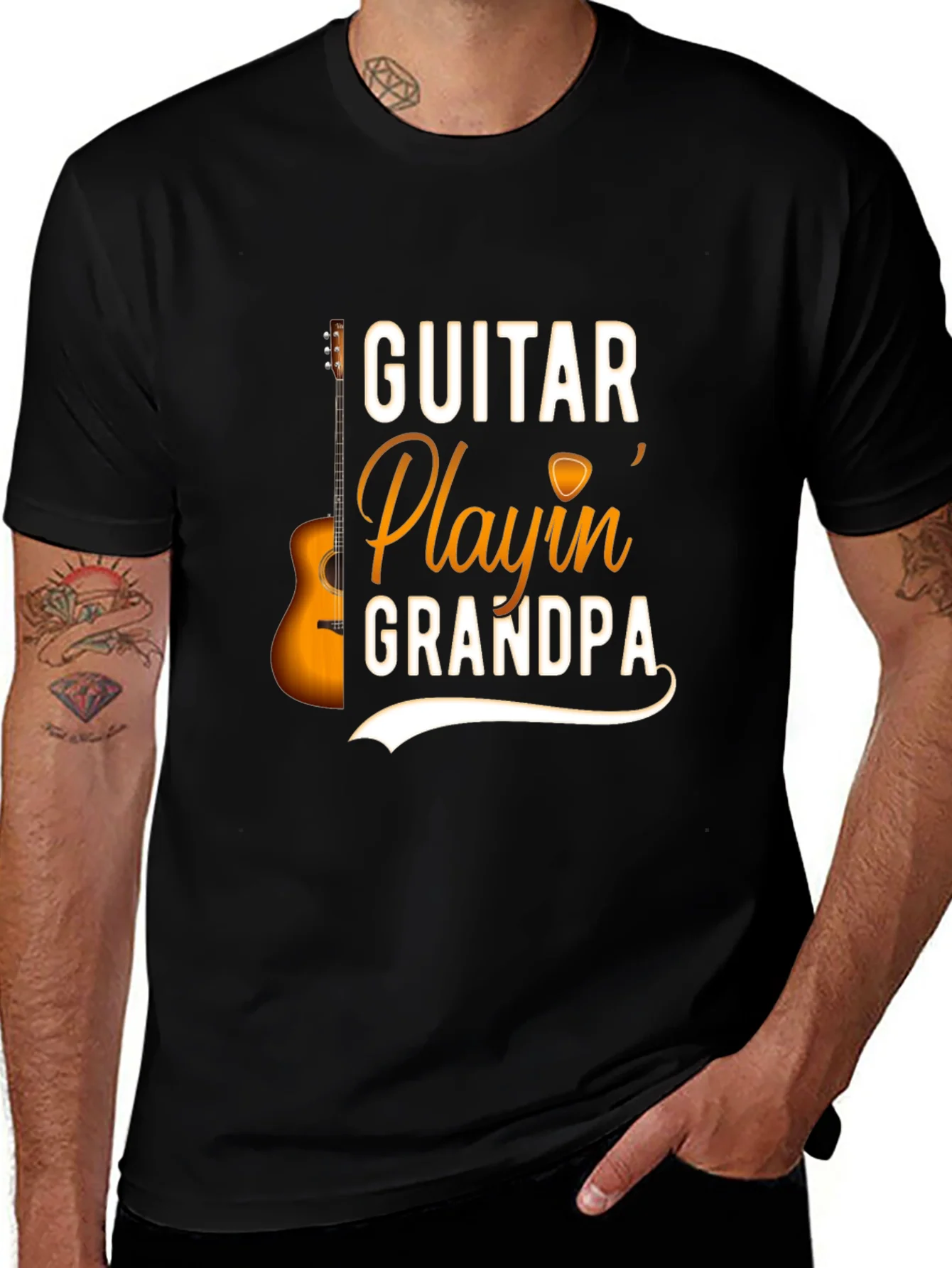 Guitar Playin Grandpa T-Shirt - Music Lover Gift