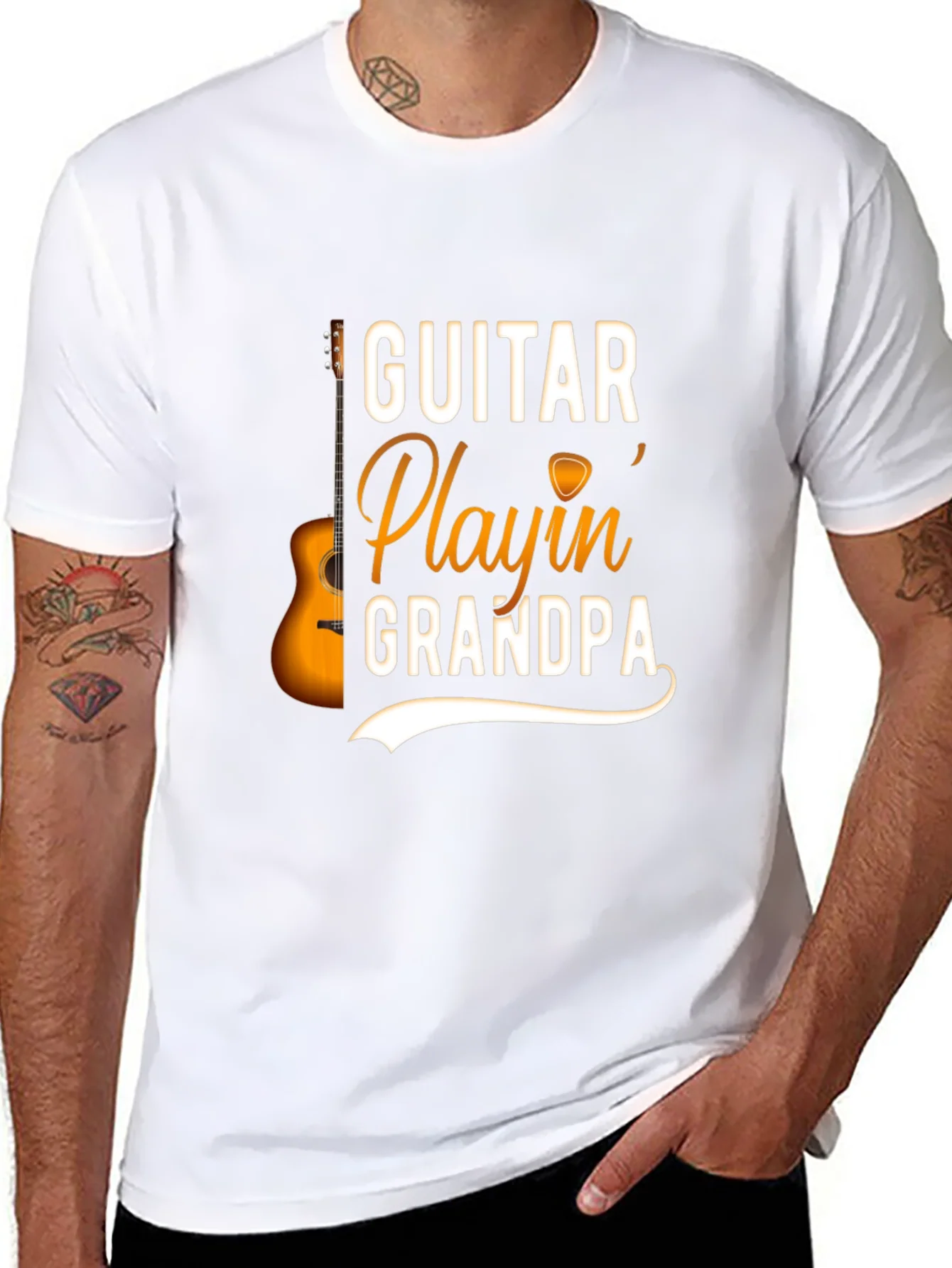 Guitar Playin Grandpa T-Shirt - Music Lover Gift