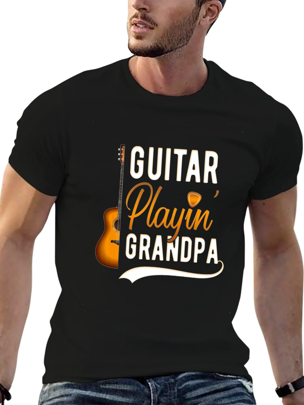 Guitar Playin Grandpa T-Shirt - Music Lover Gift