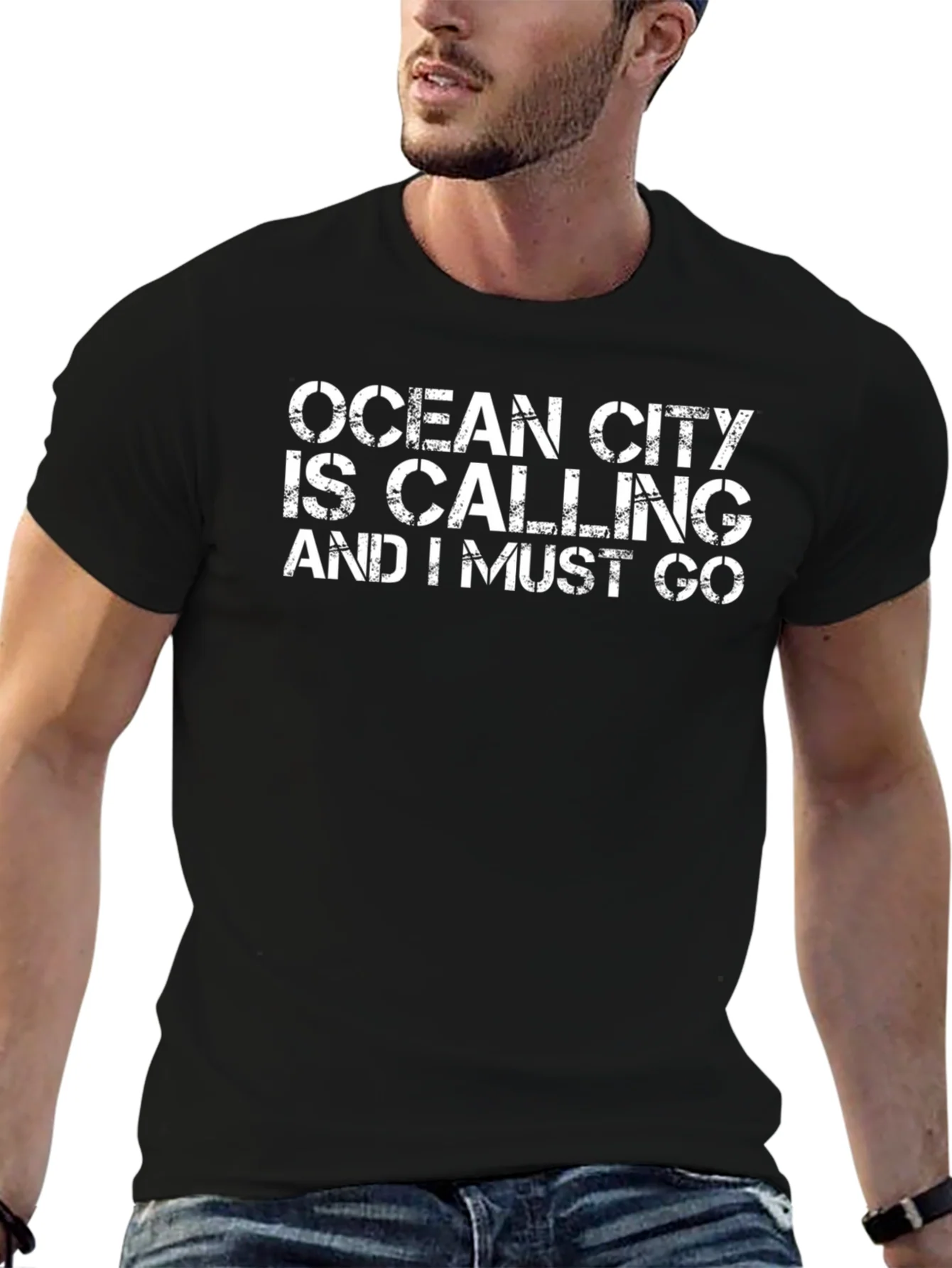 Ocean City Calling Black T-Shirt