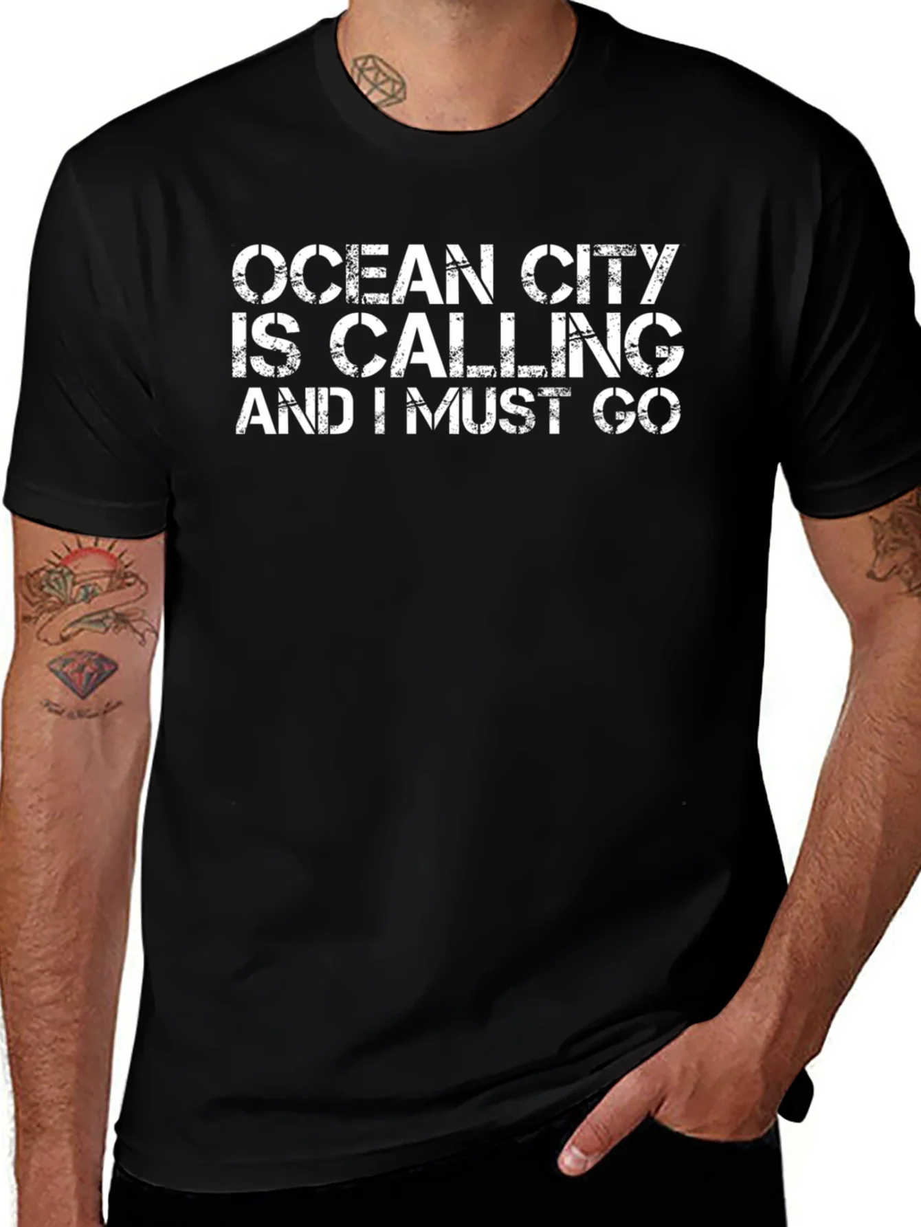 Ocean City Calling Black T-Shirt