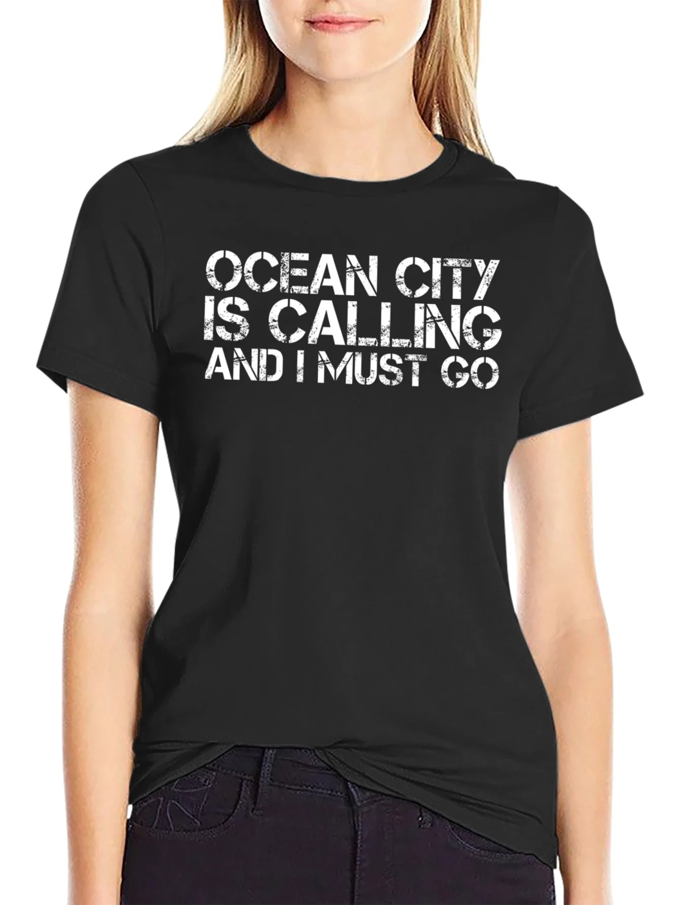 Ocean City Calling Black T-Shirt