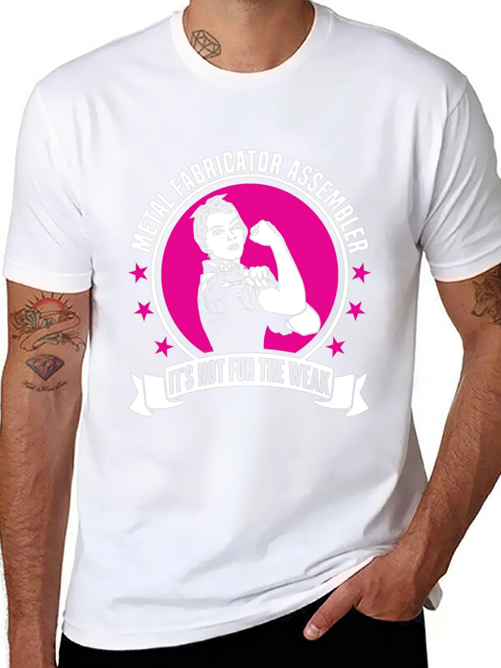 Metal Fabricator Assembler Rosie The Riveter Style T-Shirt