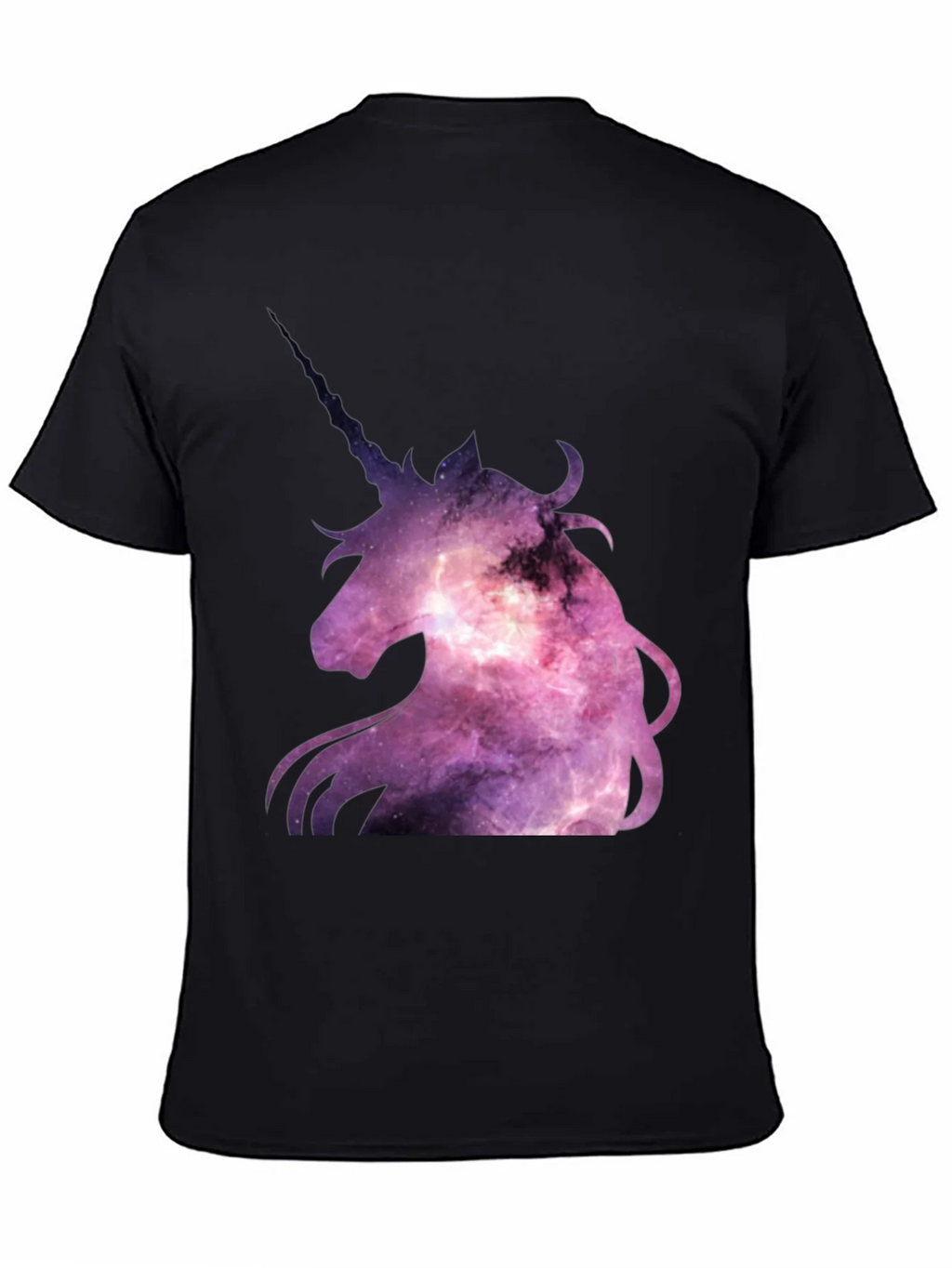 Unicorn Galaxy Graphic Print Black T-Shirt