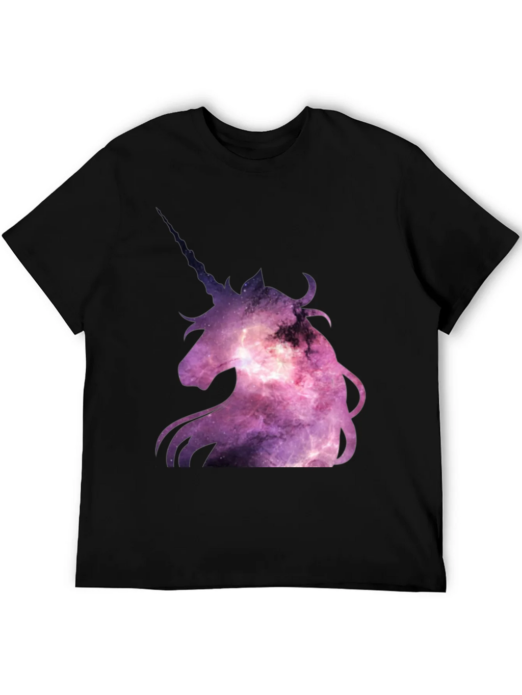 Unicorn Galaxy Graphic Print Black T-Shirt