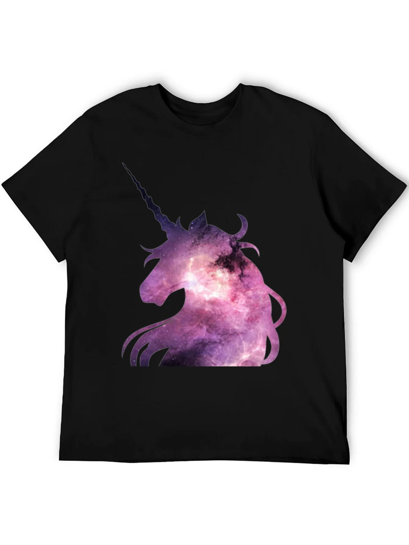 Unicorn Galaxy Graphic Print Black T-Shirt