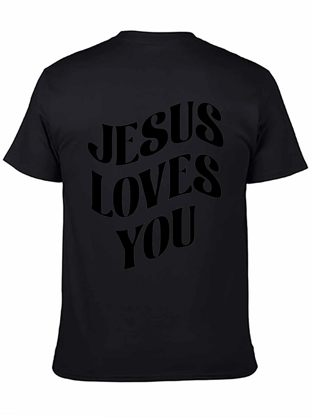 Jesus Loves You Black Graphic T-Shirt