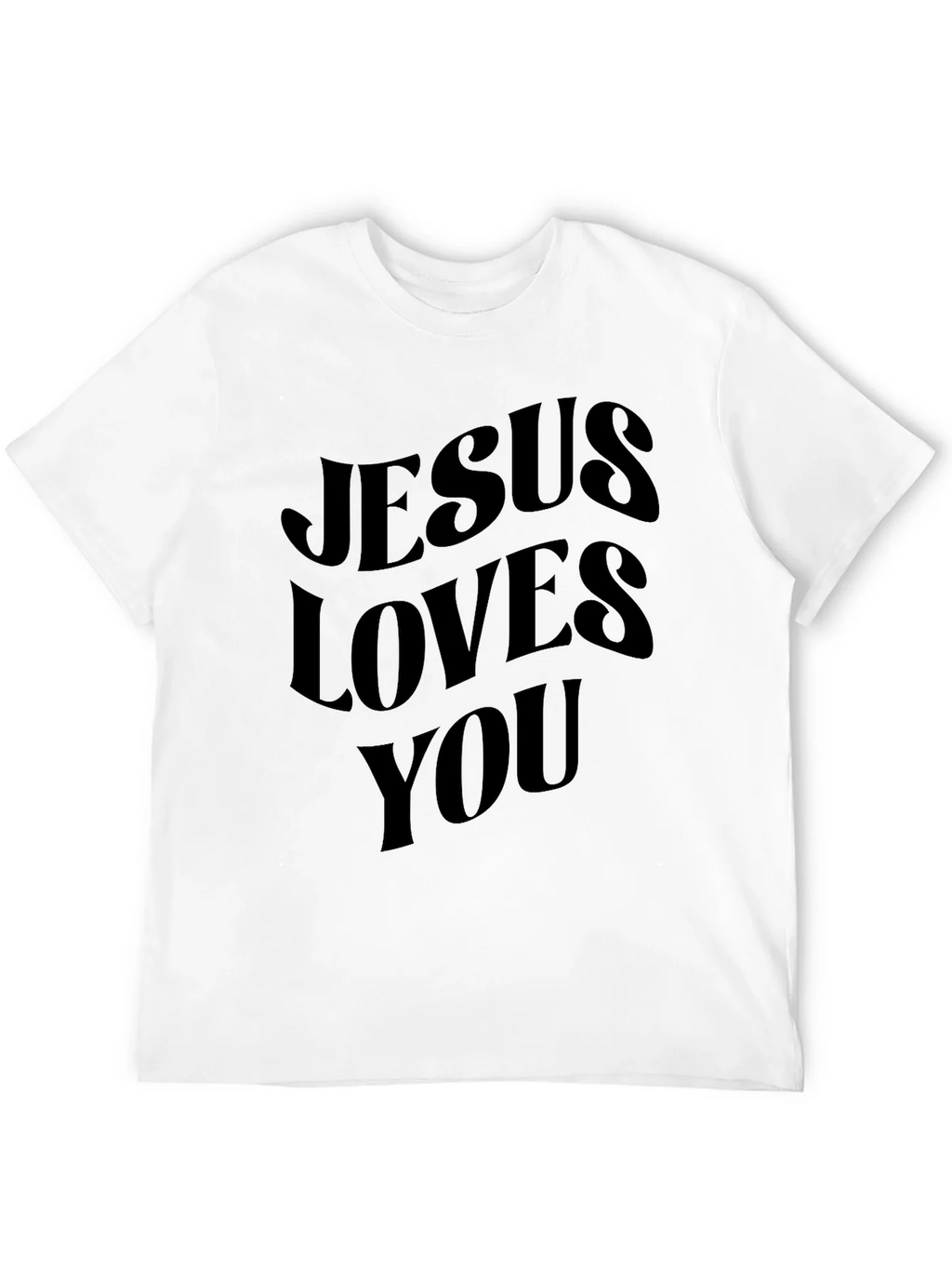 Jesus Loves You Black Graphic T-Shirt