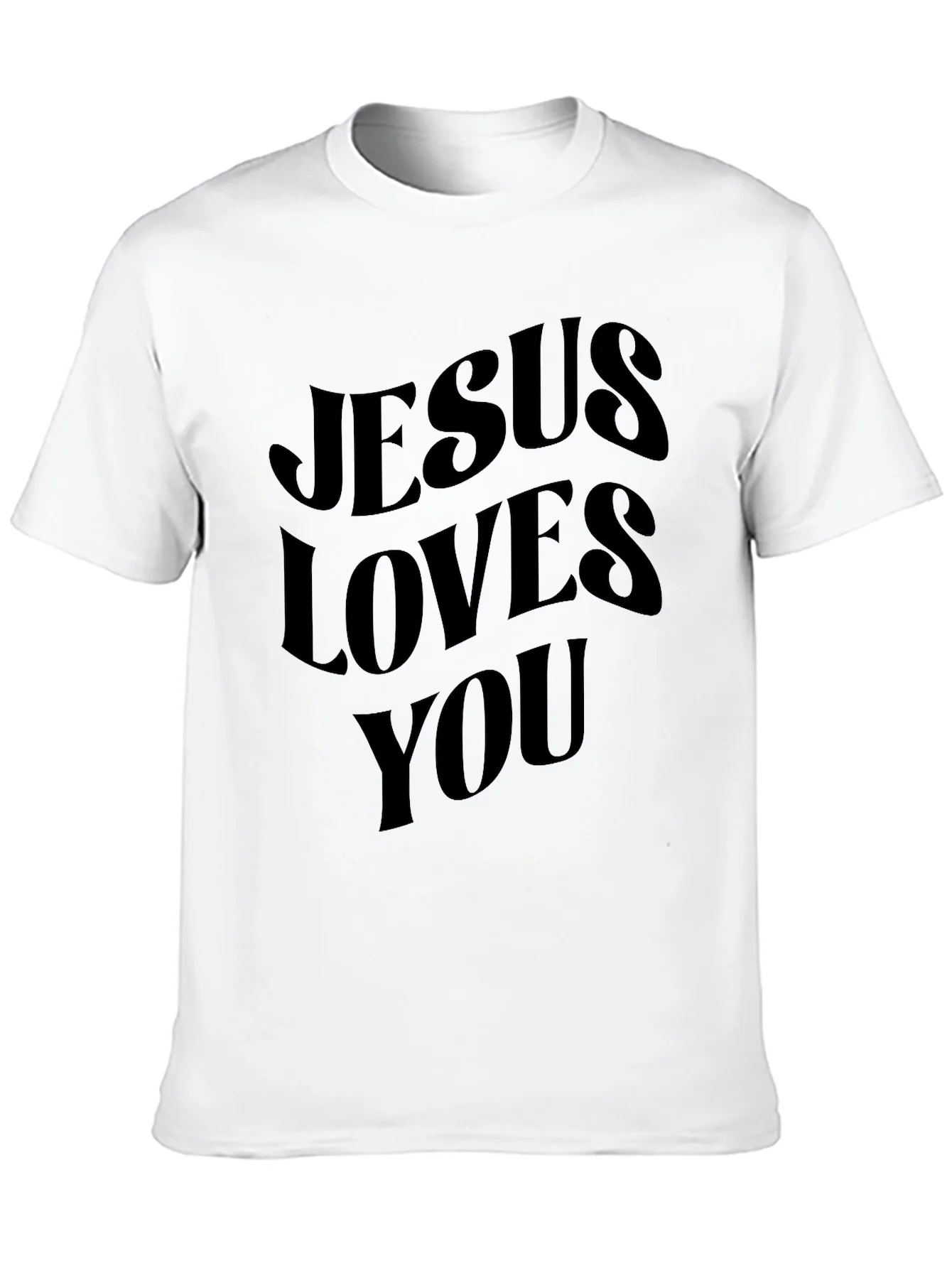 Jesus Loves You Black Graphic T-Shirt