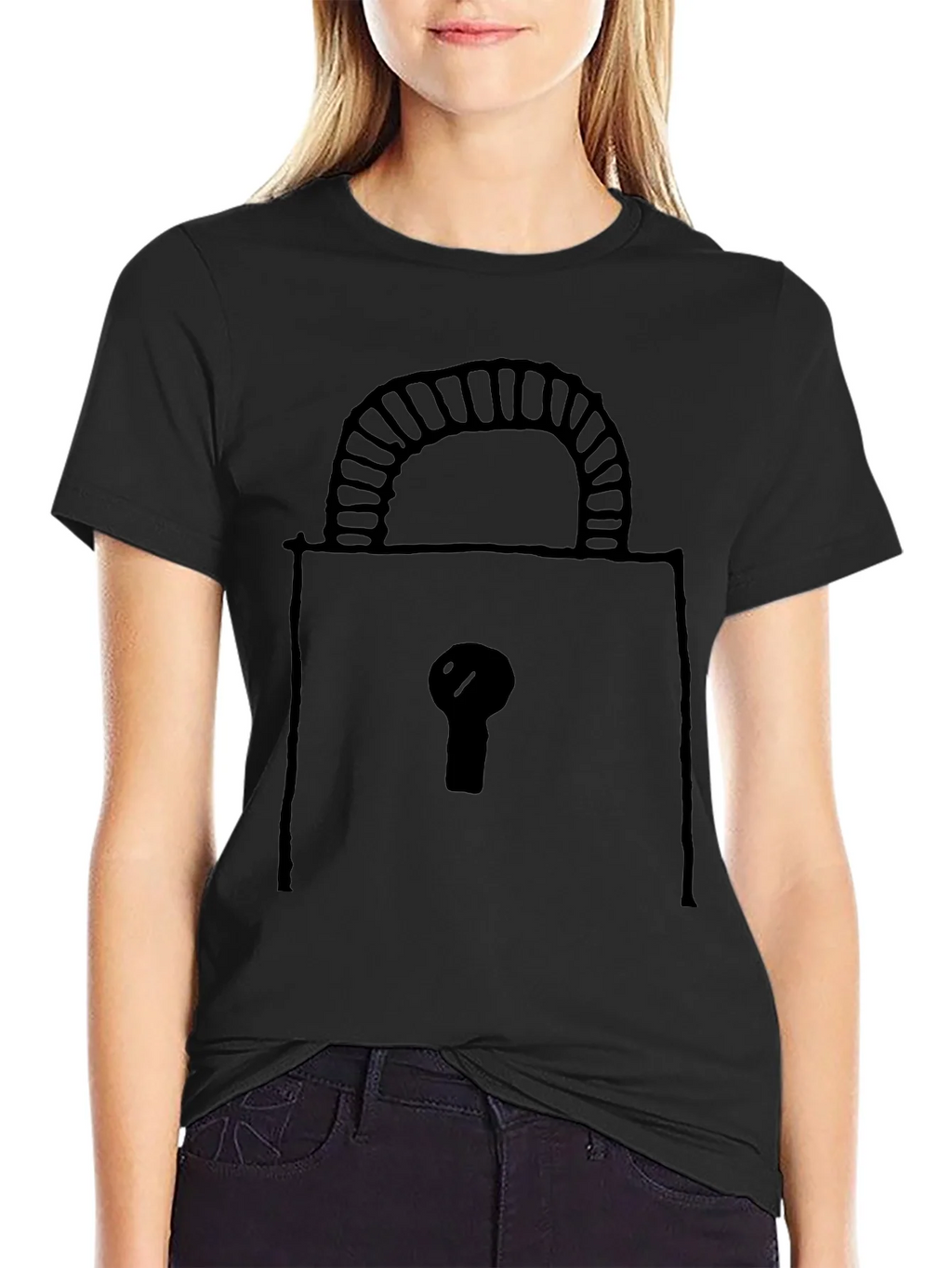 Lock Graphic Black T-Shirt